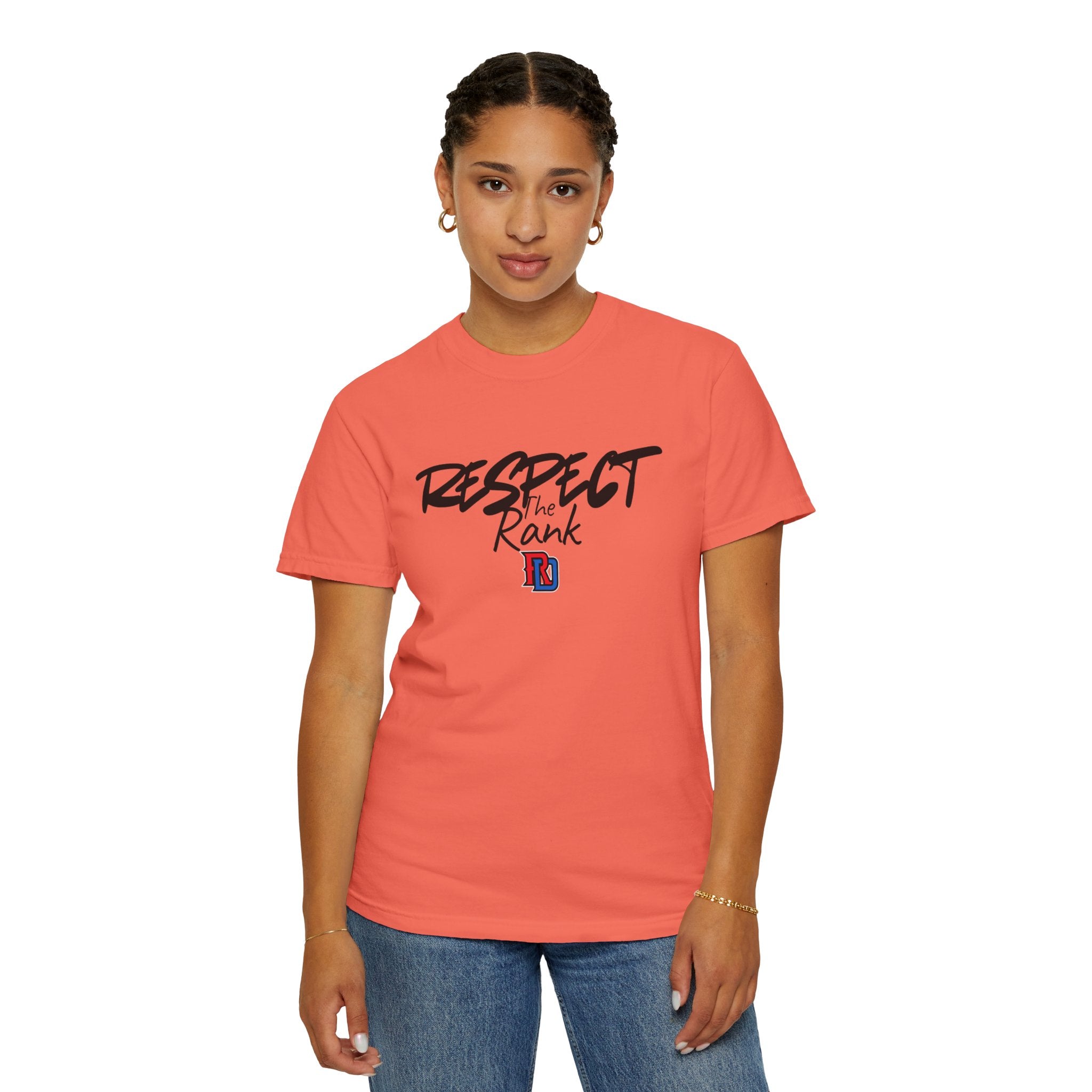 Respect the Rank Dominican Republic Baseball  Unisex Garment-Dyed T-shirt