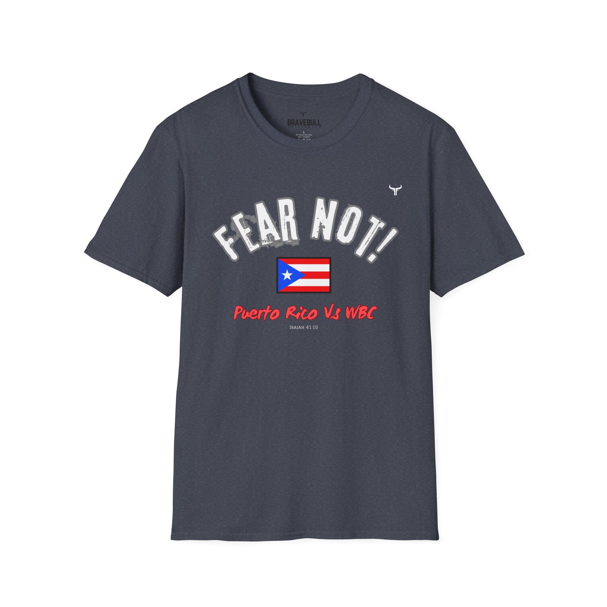 Fear Not Isaiah 4:10 Puerto Baseball Team T-Shirt