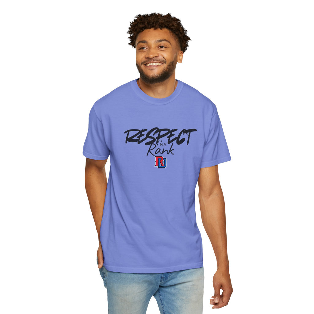 Respect the Rank Dominican Republic Baseball  Unisex Garment-Dyed T-shirt