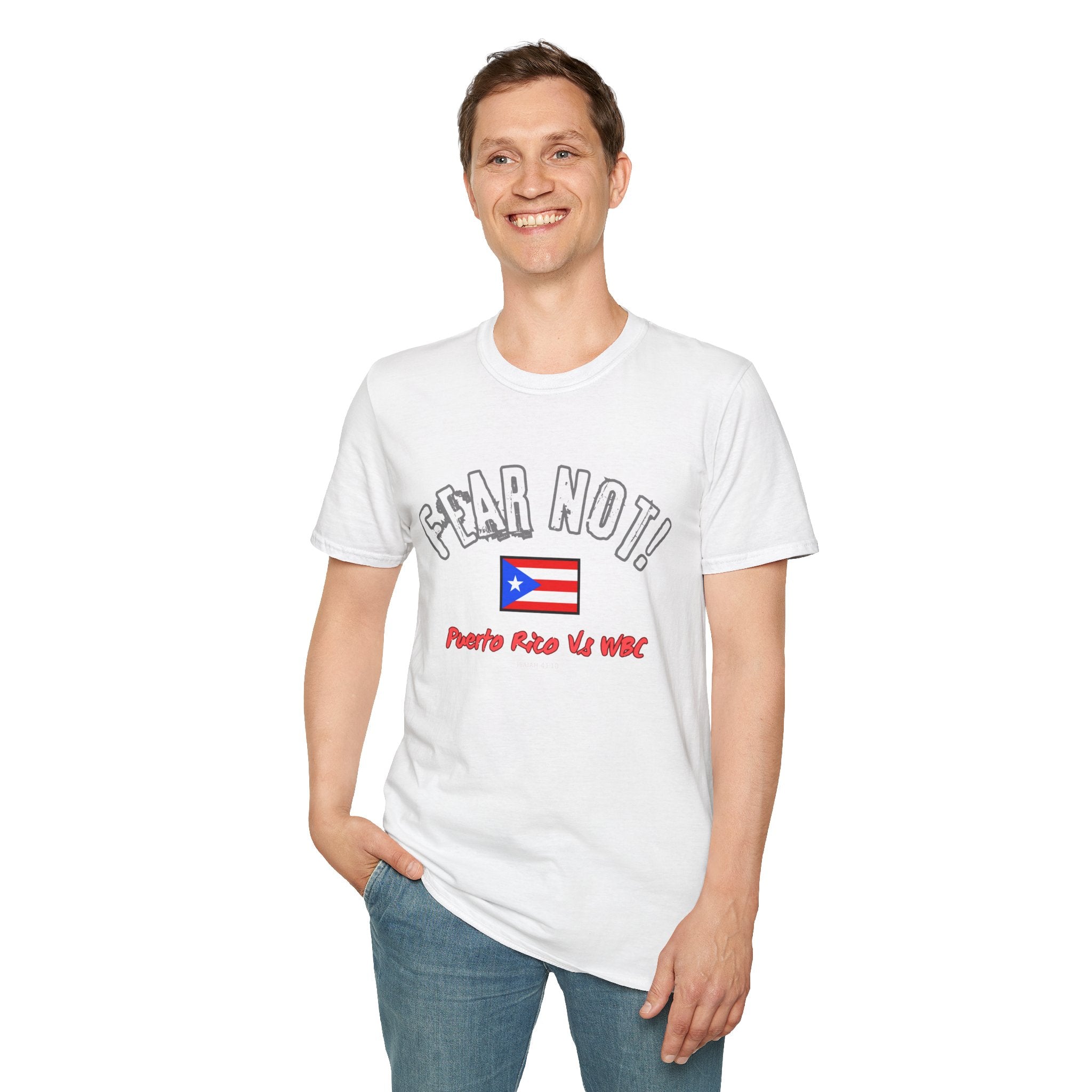 Fear Not Isaiah 4:10 Puerto Baseball Team T-Shirt