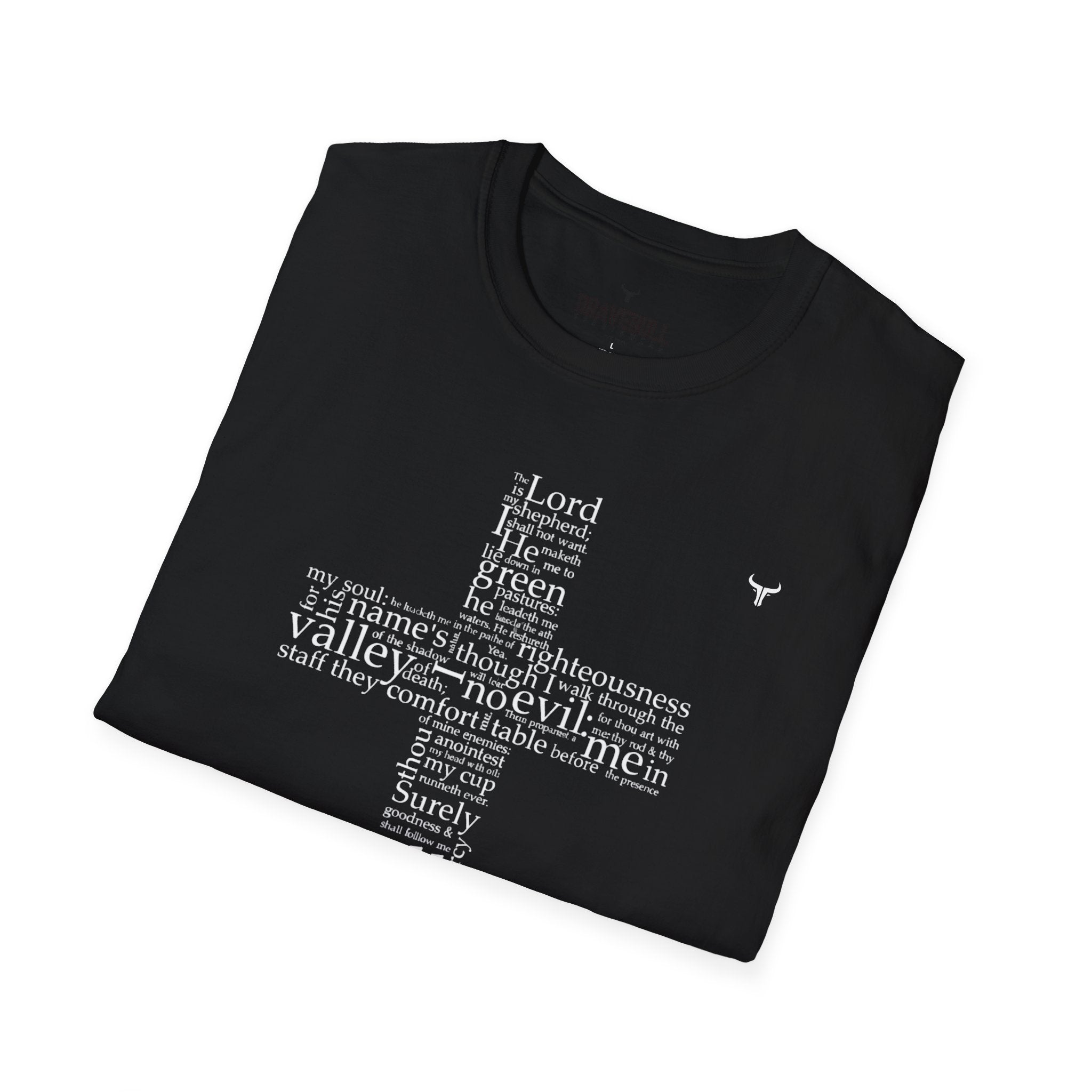 Psalm 23 Cross T-Shirt — "The Lord Is My Shepherd" Christian Tee