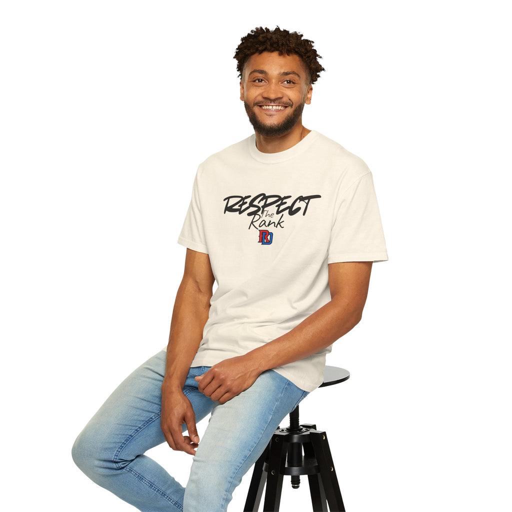 Respect the Rank Dominican Republic Baseball  Unisex Garment-Dyed T-shirt