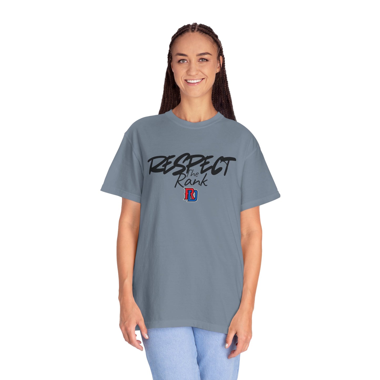 Respect the Rank Dominican Republic Baseball  Unisex Garment-Dyed T-shirt