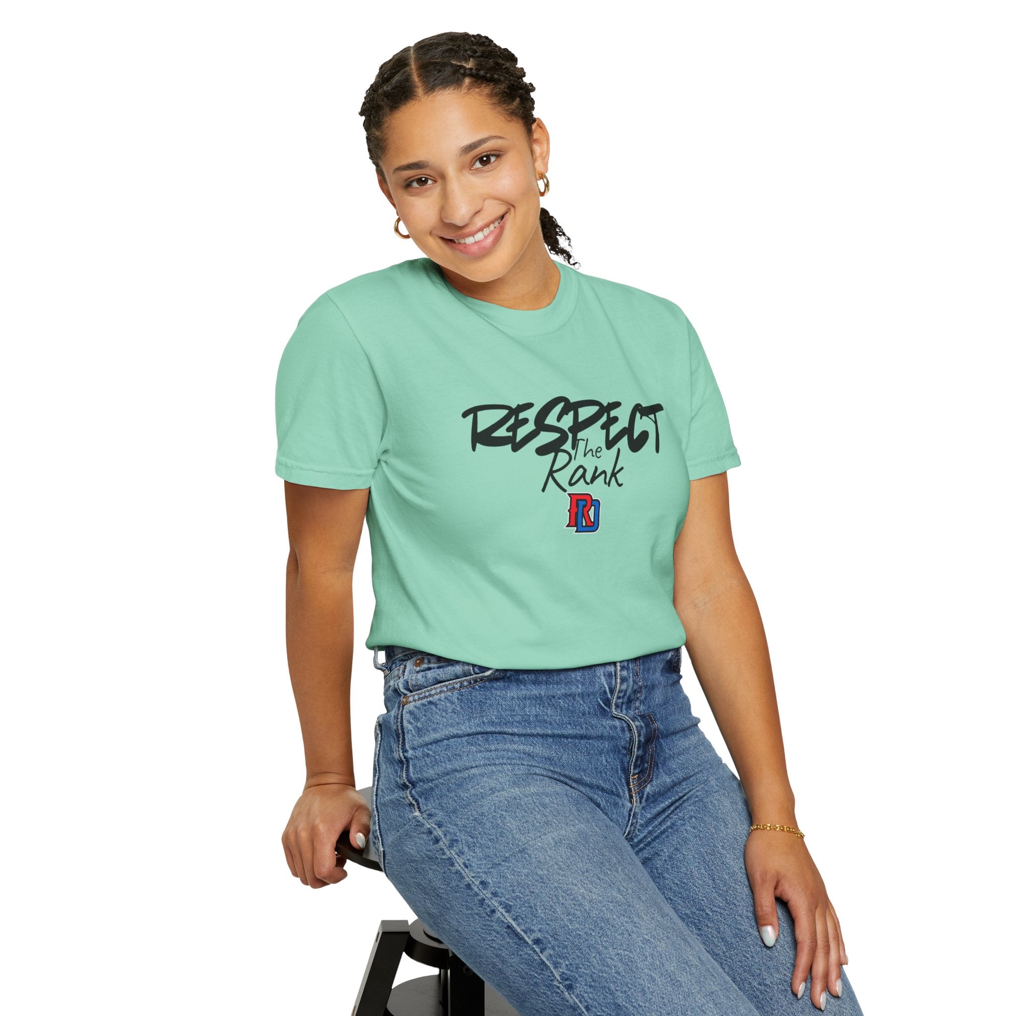 Respect the Rank Dominican Republic Baseball  Unisex Garment-Dyed T-shirt
