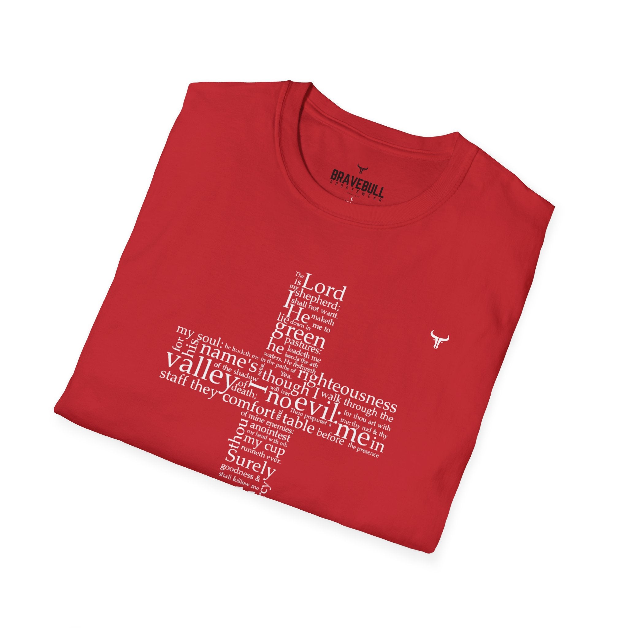 Psalm 23 Cross T-Shirt — "The Lord Is My Shepherd" Christian Tee