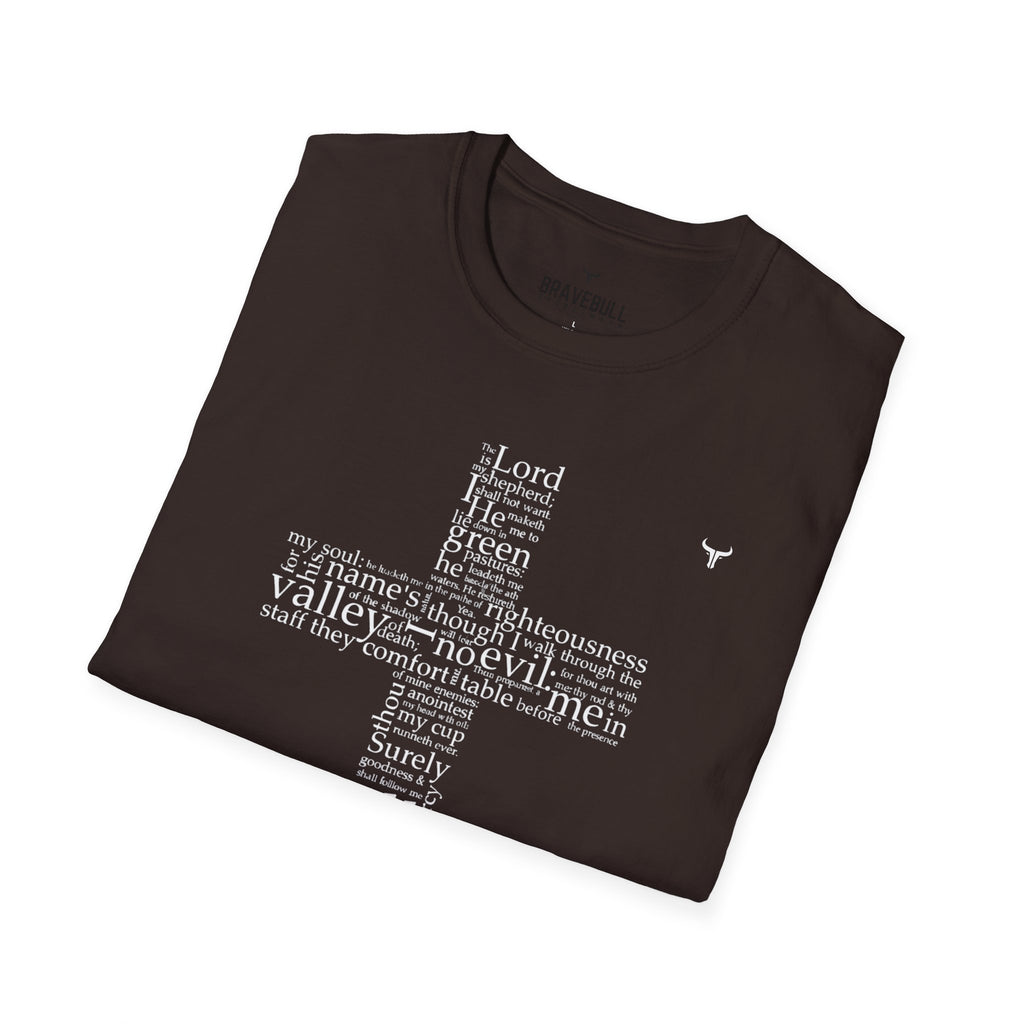 Psalm 23 Cross T-Shirt — "The Lord Is My Shepherd" Christian Tee