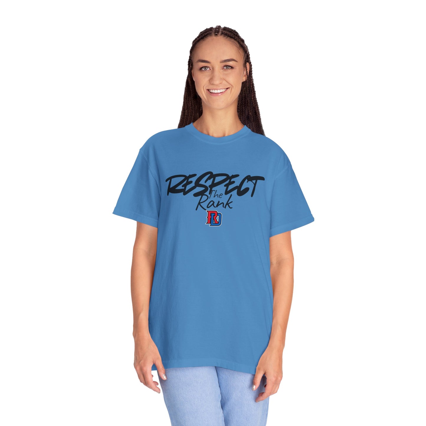 Respect the Rank Dominican Republic Baseball  Unisex Garment-Dyed T-shirt