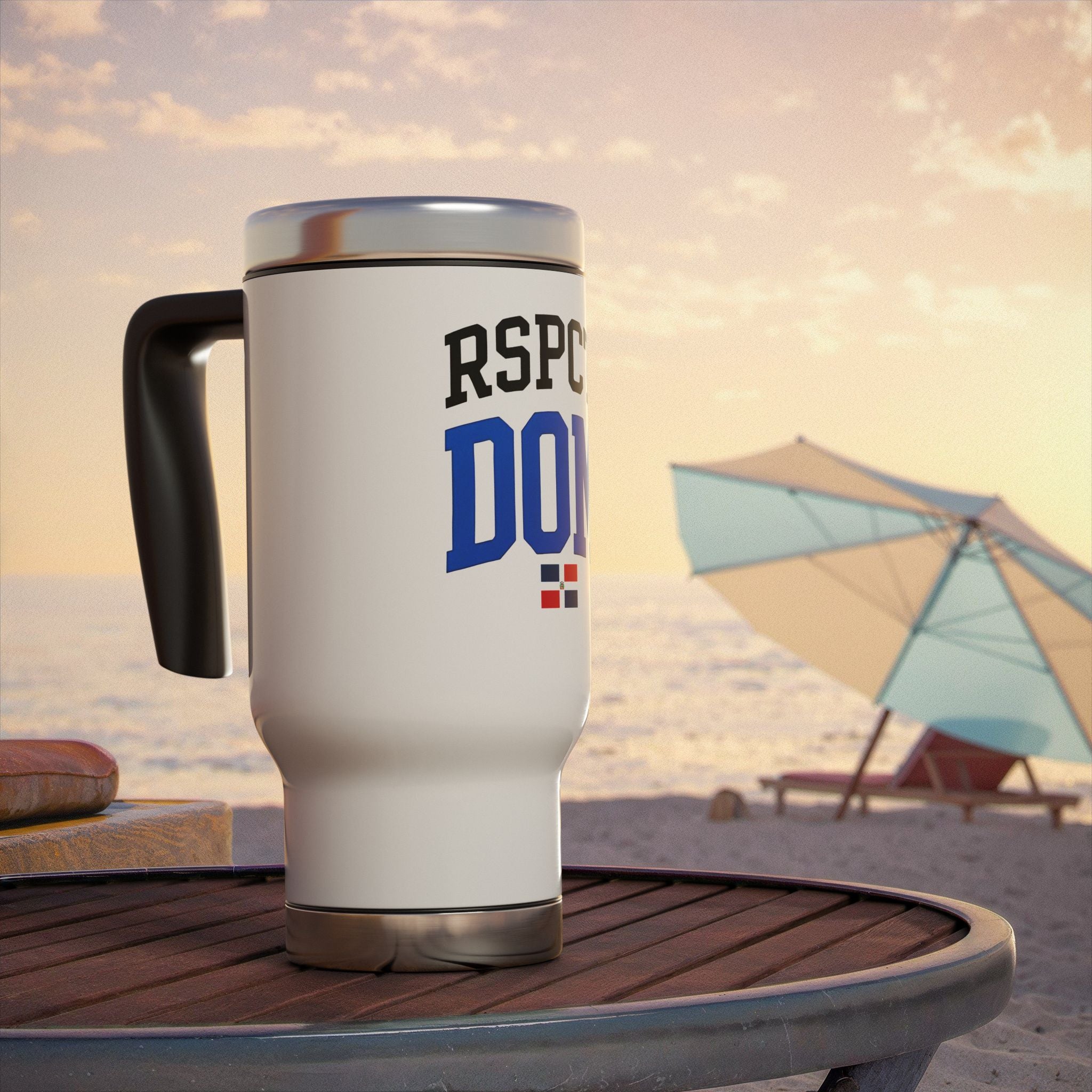 Stainless Steel Travel Mug with Handle, 14oz