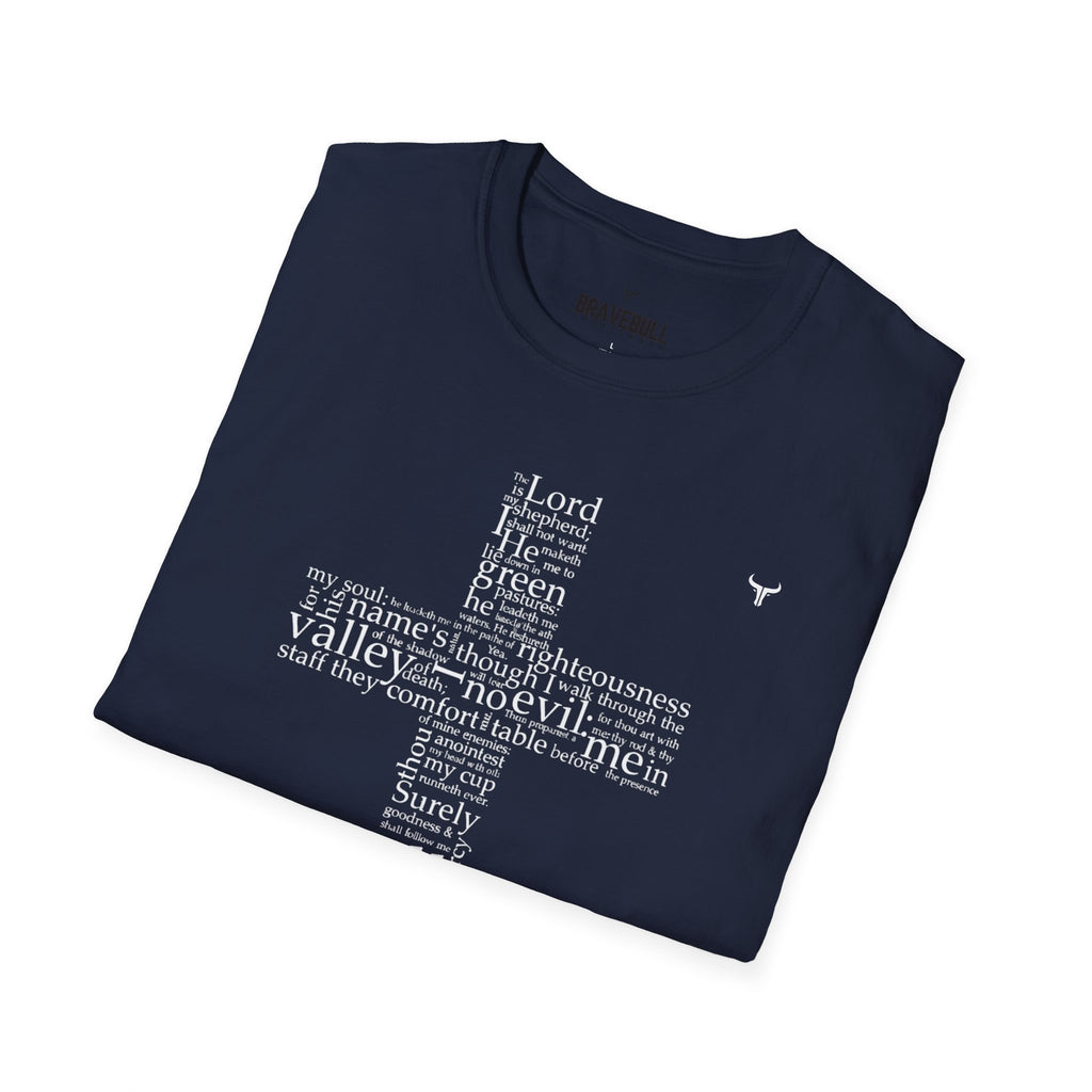 Psalm 23 Cross T-Shirt — "The Lord Is My Shepherd" Christian Tee