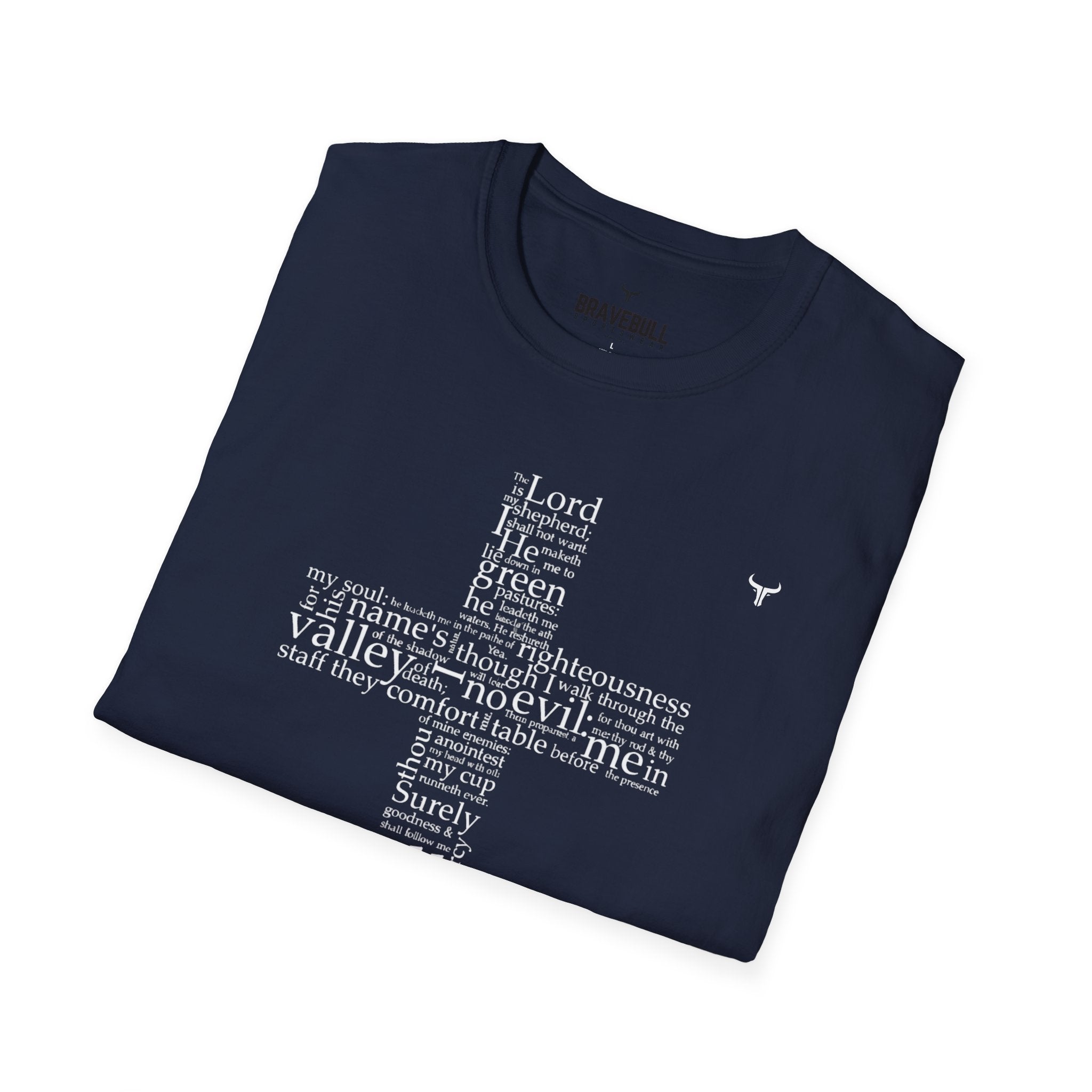 Psalm 23 Cross T-Shirt — "The Lord Is My Shepherd" Christian Tee