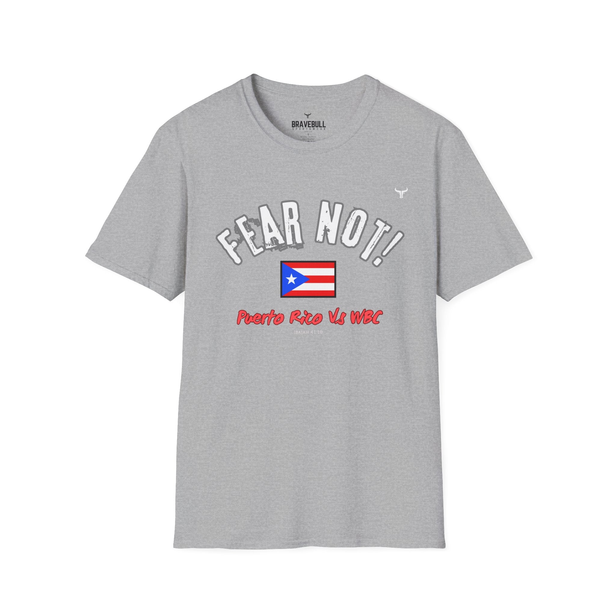 Fear Not Isaiah 4:10 Puerto Baseball Team T-Shirt