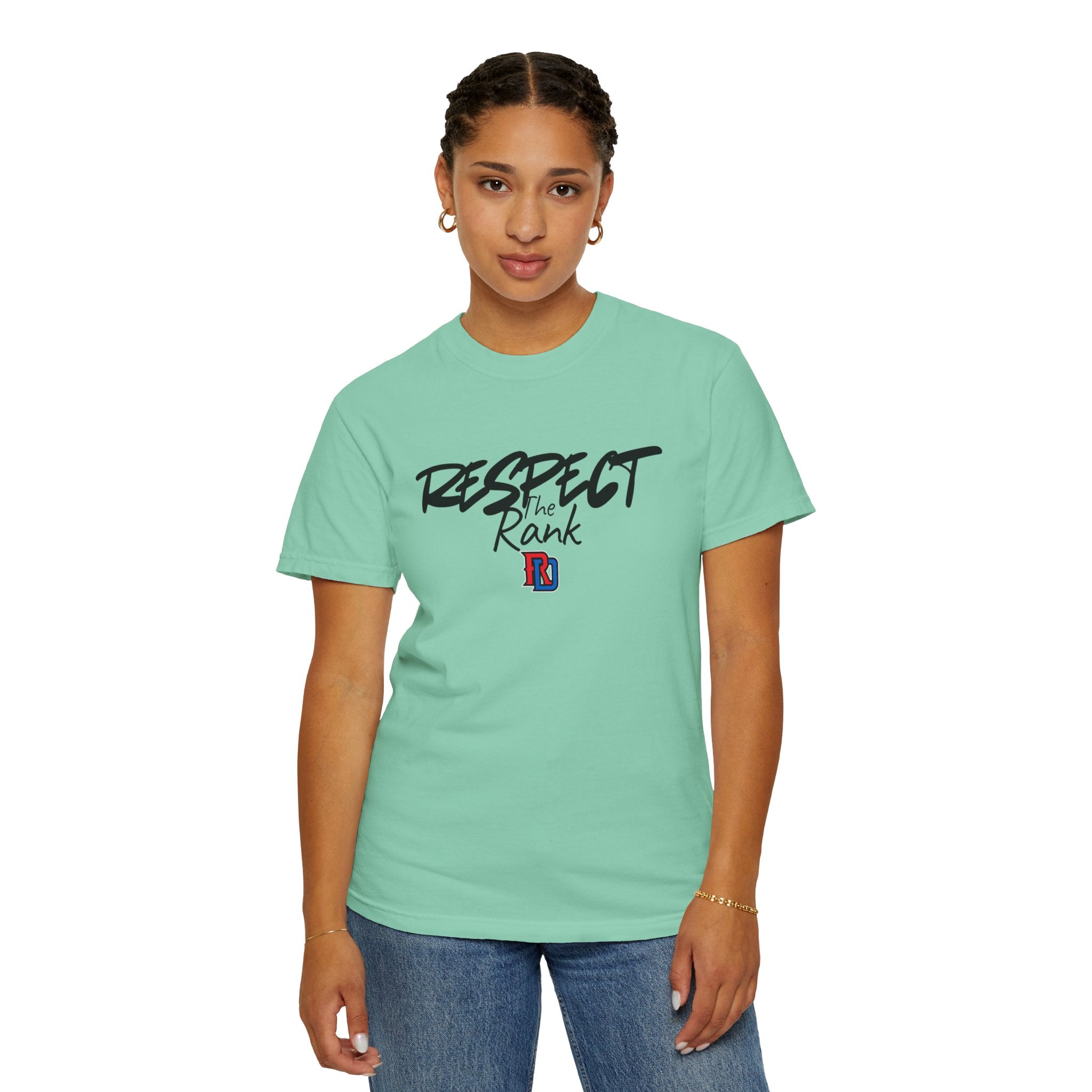 Respect the Rank Dominican Republic Baseball  Unisex Garment-Dyed T-shirt