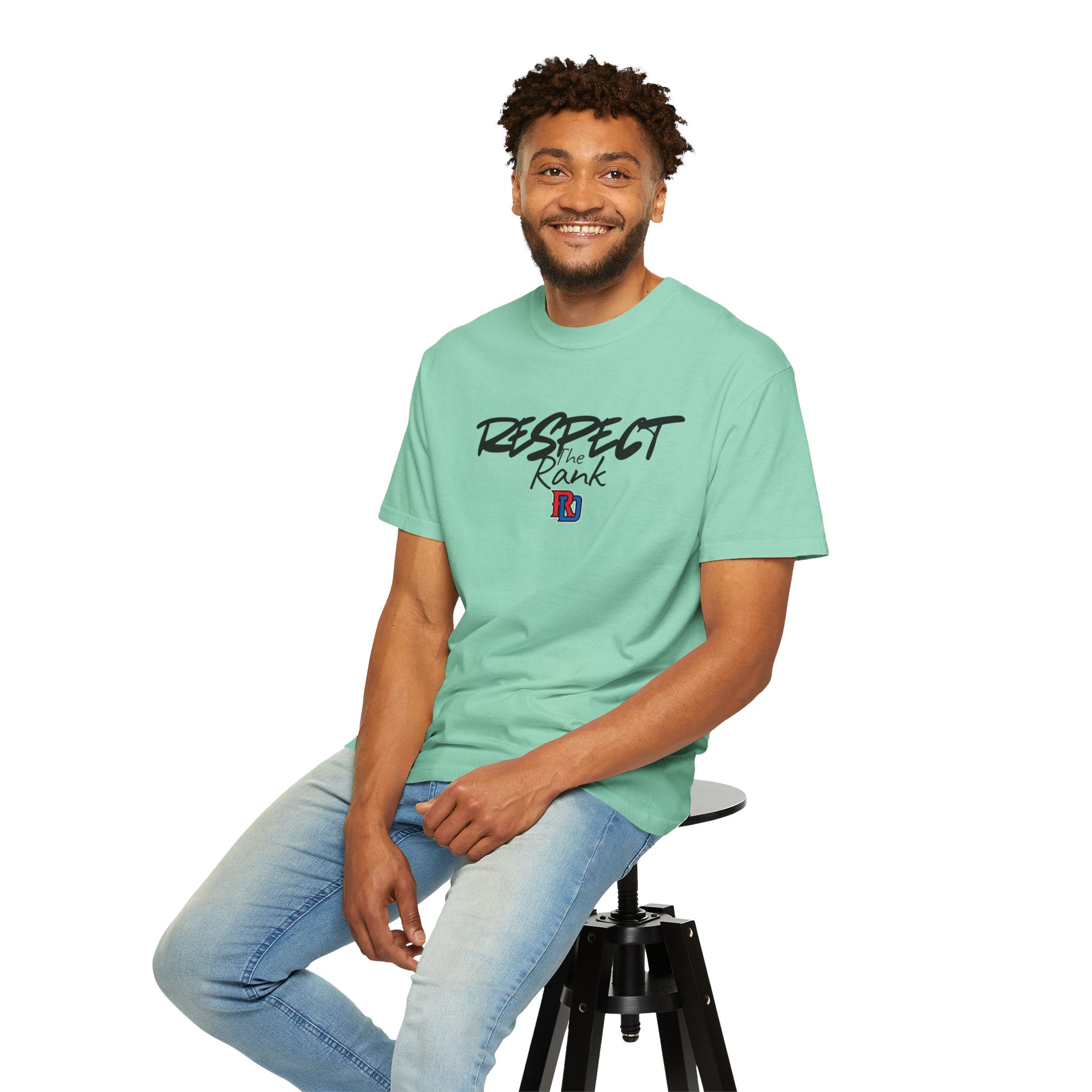 Respect the Rank Dominican Republic Baseball  Unisex Garment-Dyed T-shirt