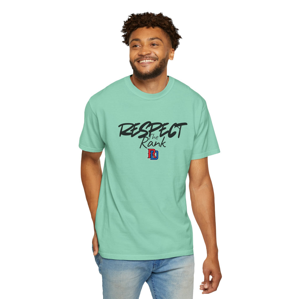 Respect the Rank Dominican Republic Baseball  Unisex Garment-Dyed T-shirt