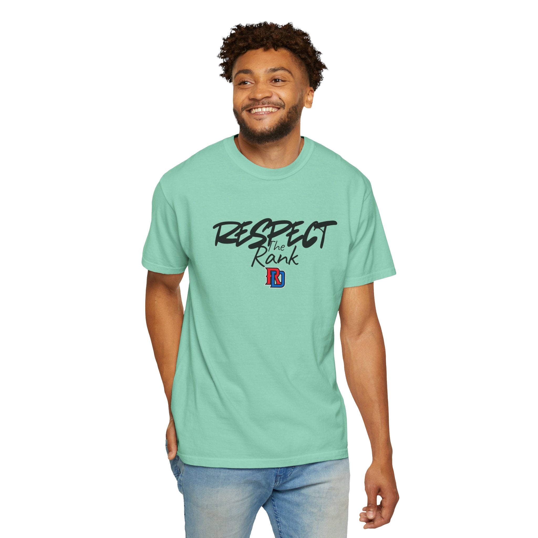 Respect the Rank Dominican Republic Baseball  Unisex Garment-Dyed T-shirt