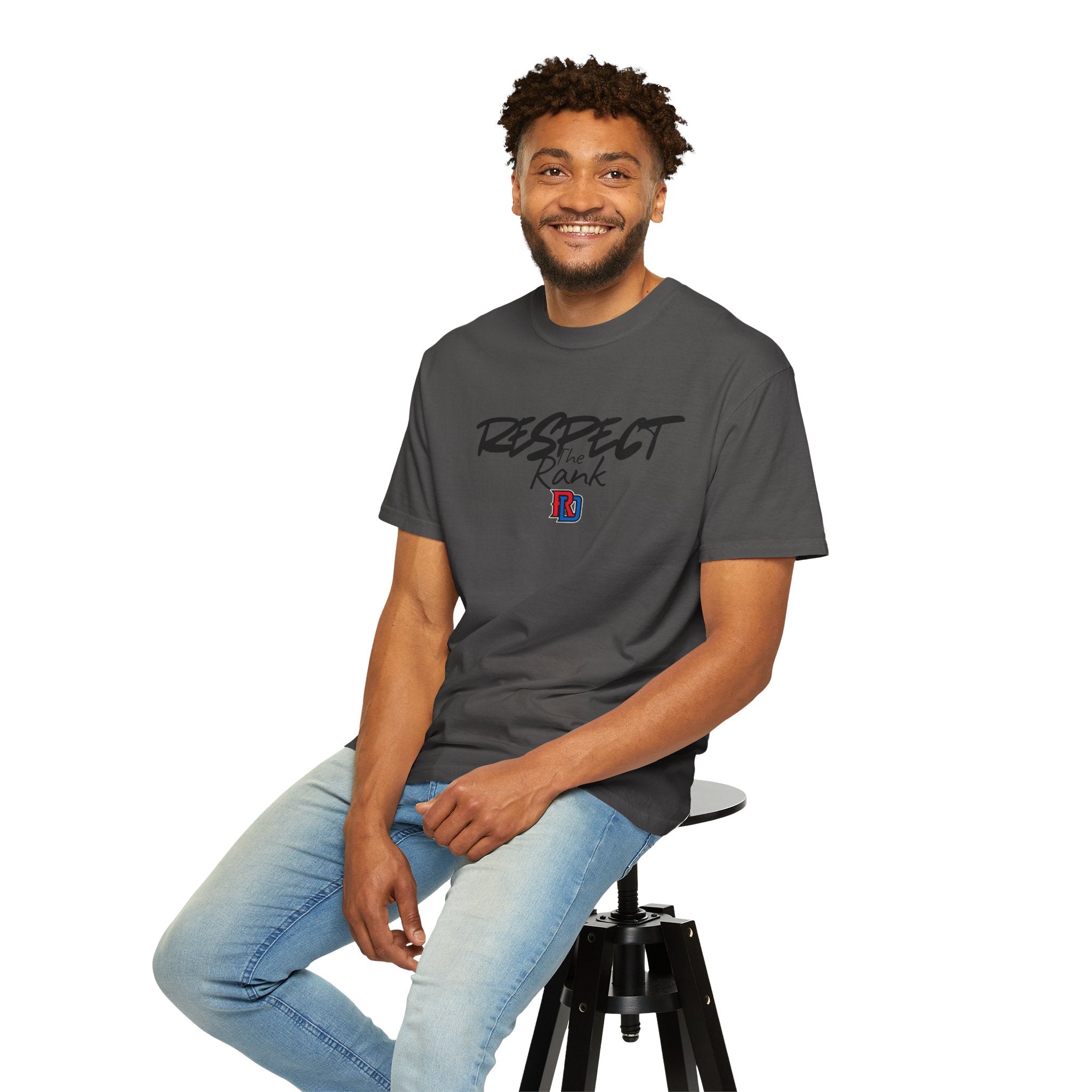 Respect the Rank Dominican Republic Baseball  Unisex Garment-Dyed T-shirt