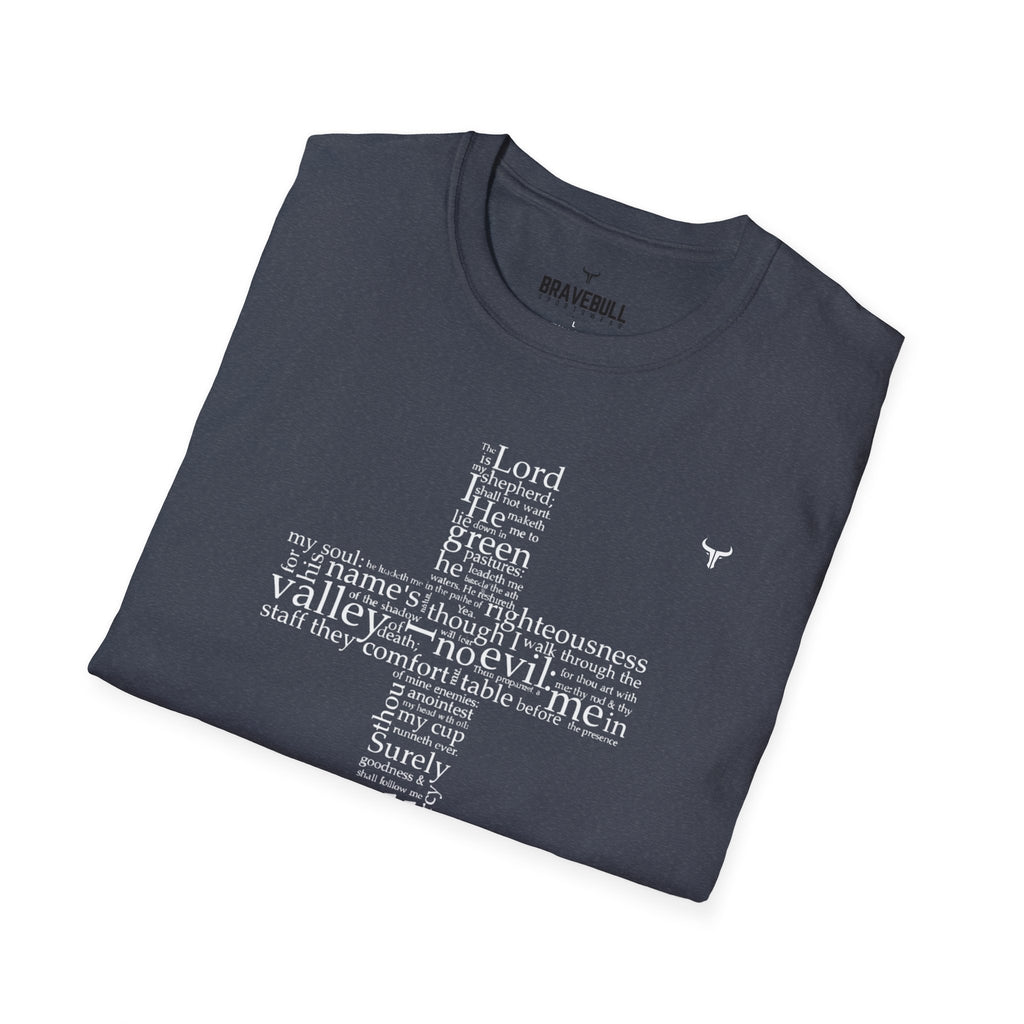 Psalm 23 Cross T-Shirt — "The Lord Is My Shepherd" Christian Tee