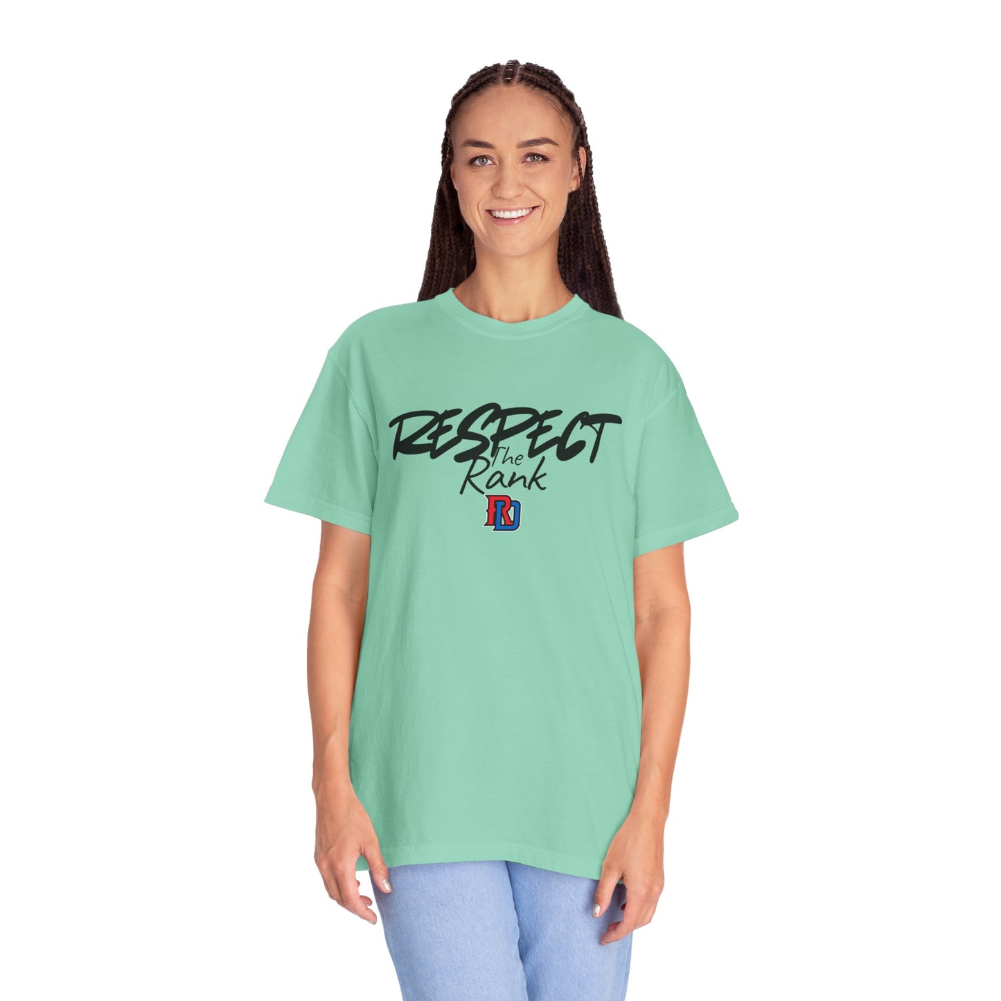 Respect the Rank Dominican Republic Baseball  Unisex Garment-Dyed T-shirt