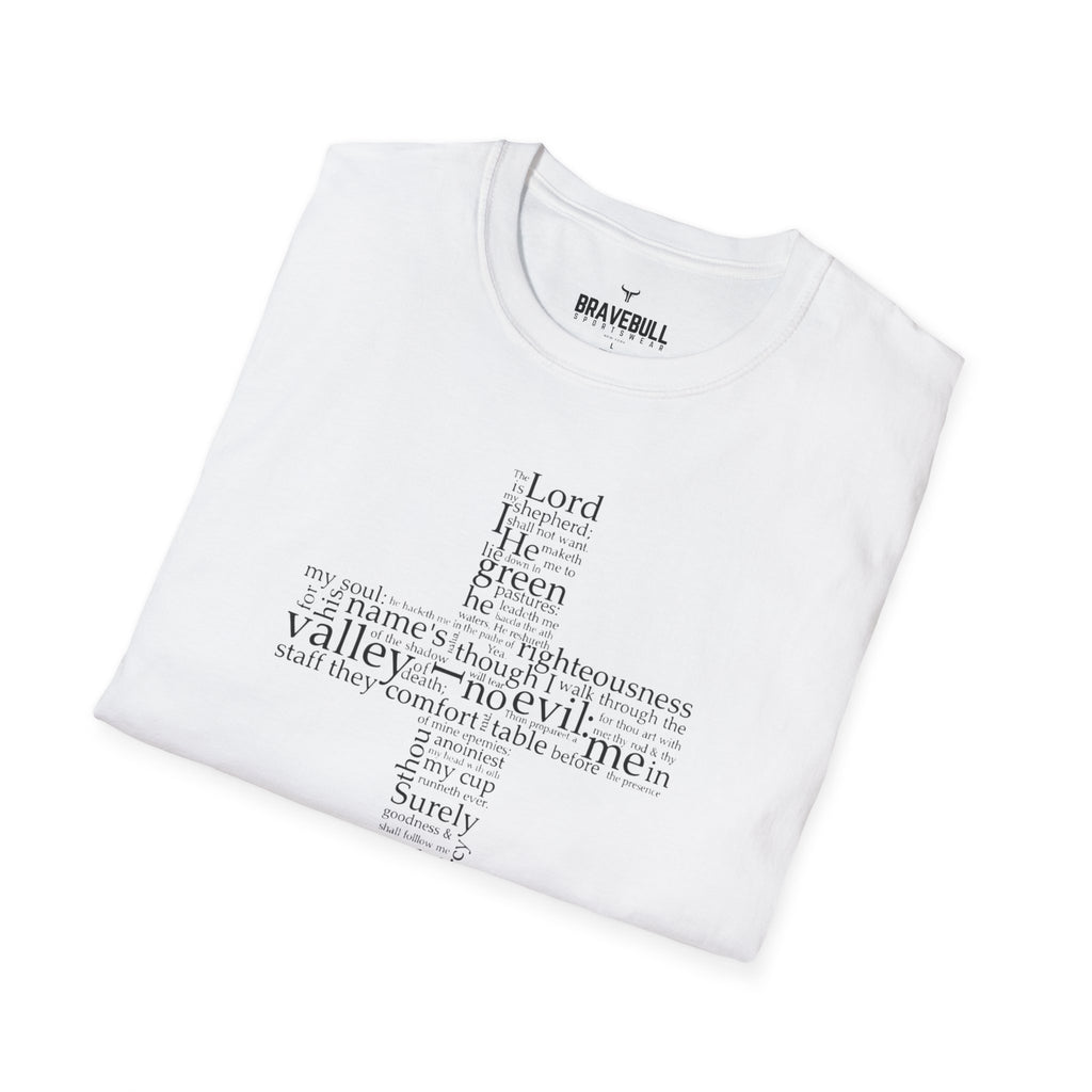 Psalm 23 Cross T-Shirt — "The Lord Is My Shepherd" Christian Tee