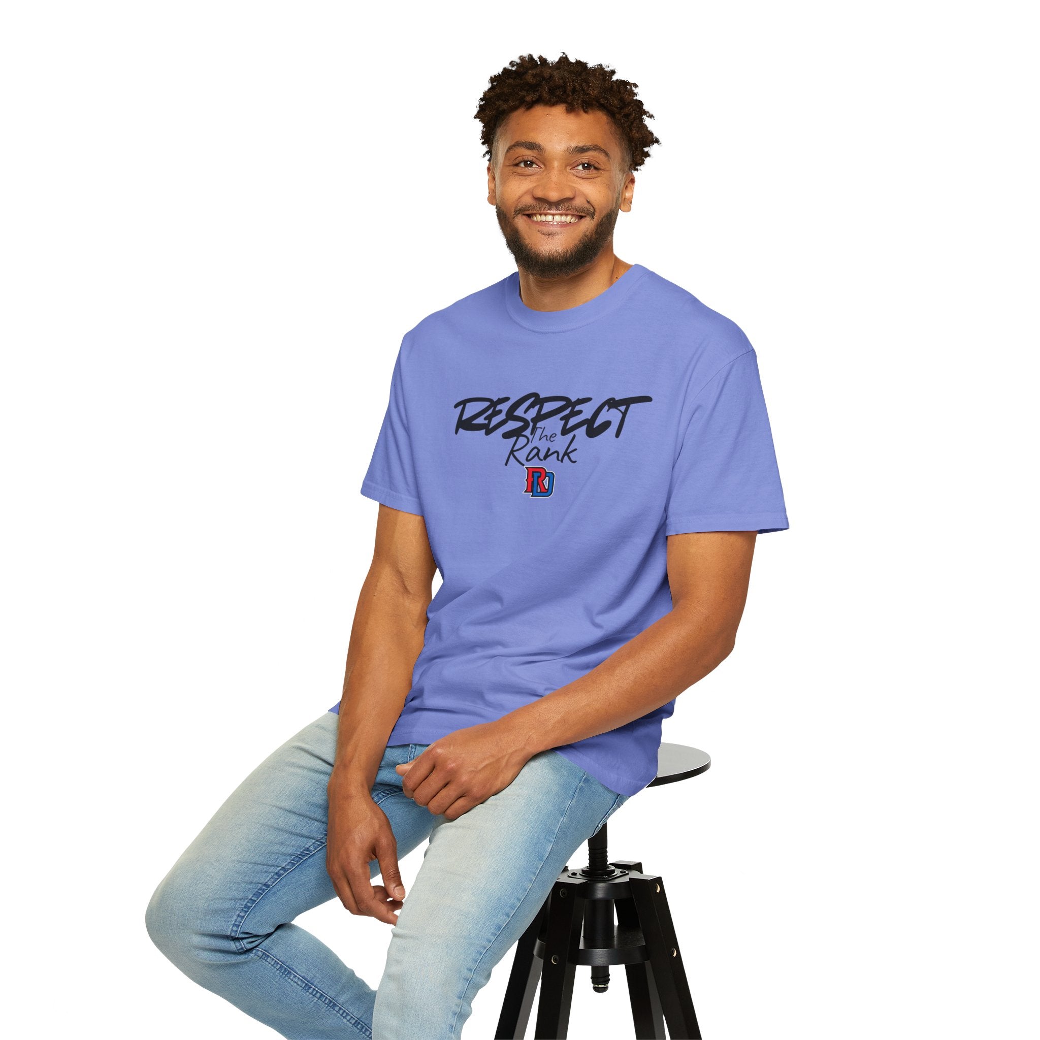 Respect the Rank Dominican Republic Baseball  Unisex Garment-Dyed T-shirt