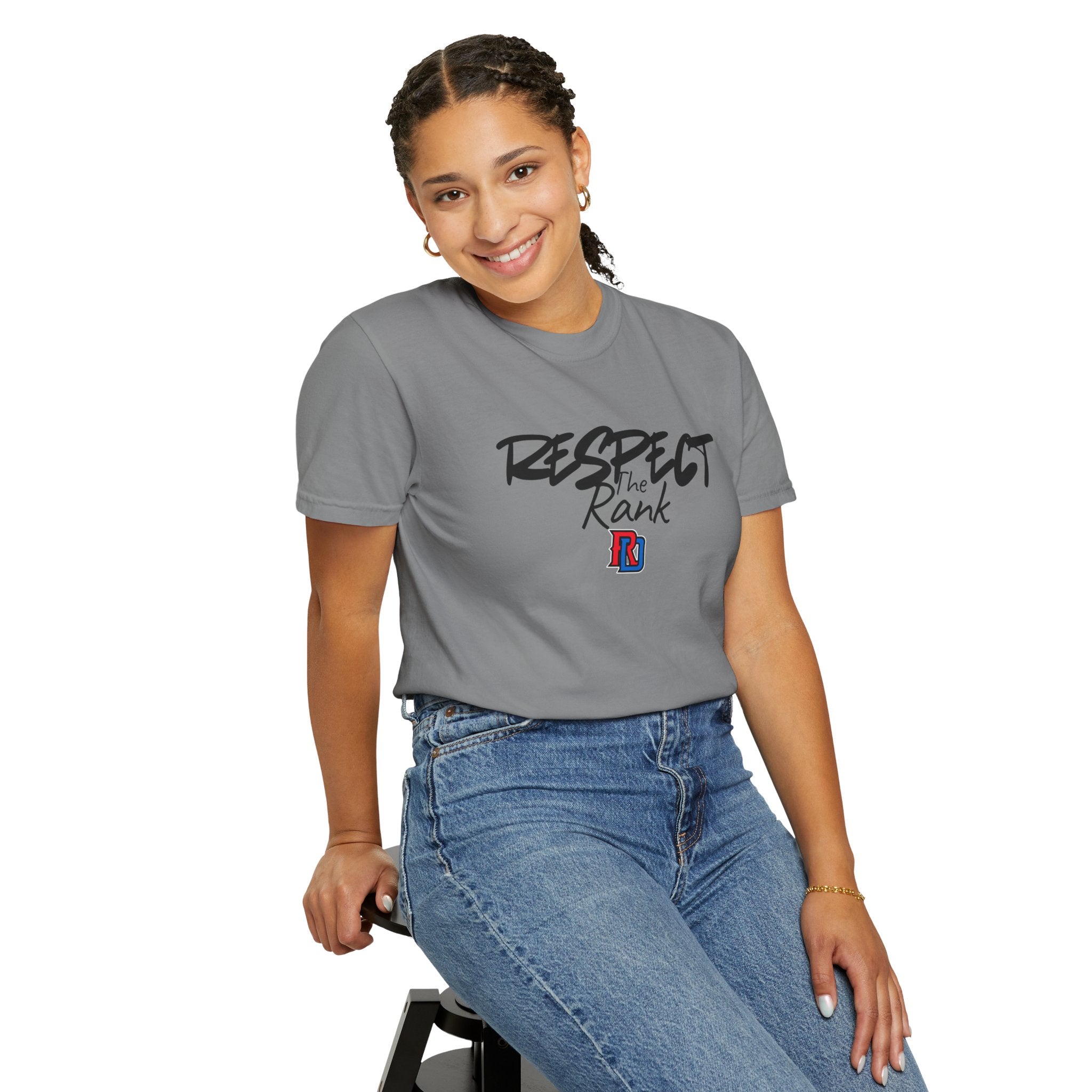 Respect the Rank Dominican Republic Baseball  Unisex Garment-Dyed T-shirt