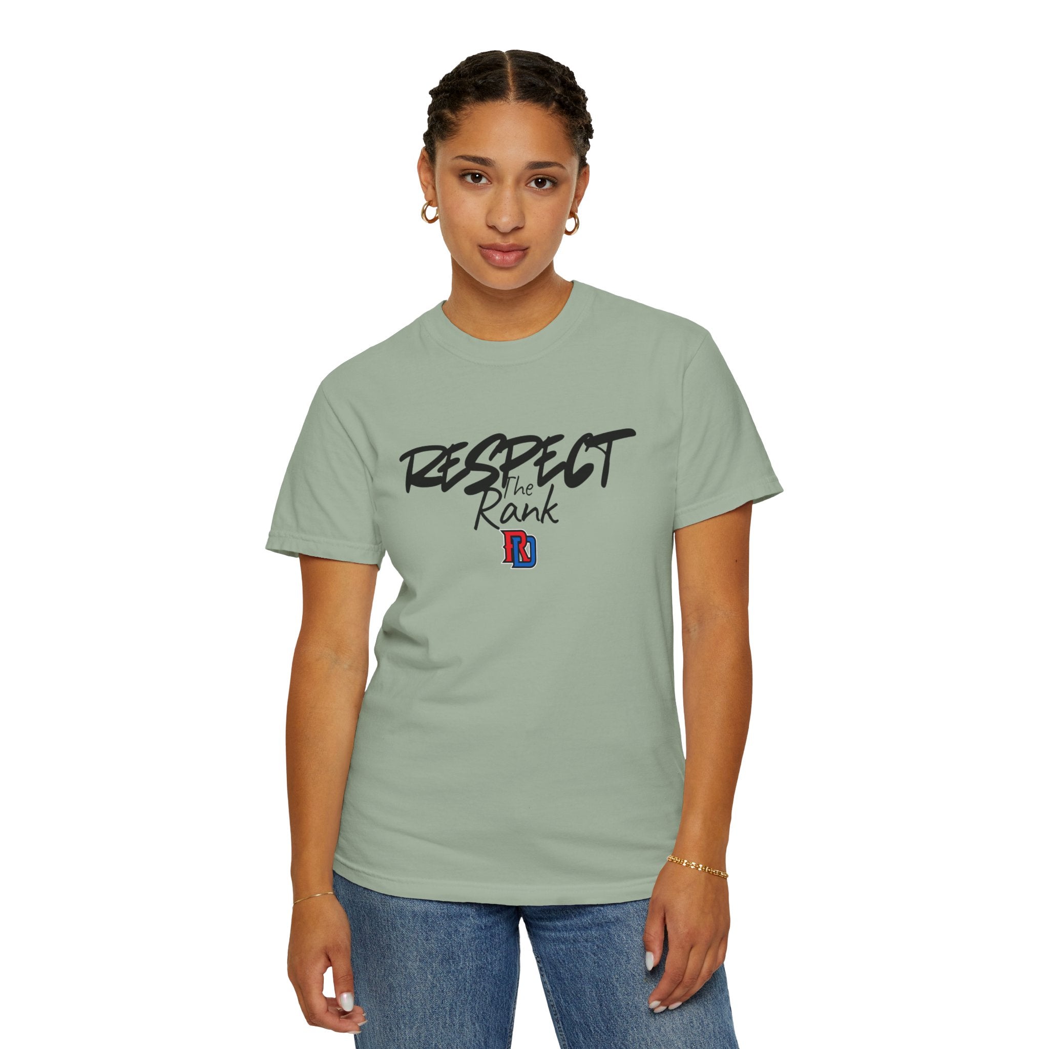 Respect the Rank Dominican Republic Baseball  Unisex Garment-Dyed T-shirt