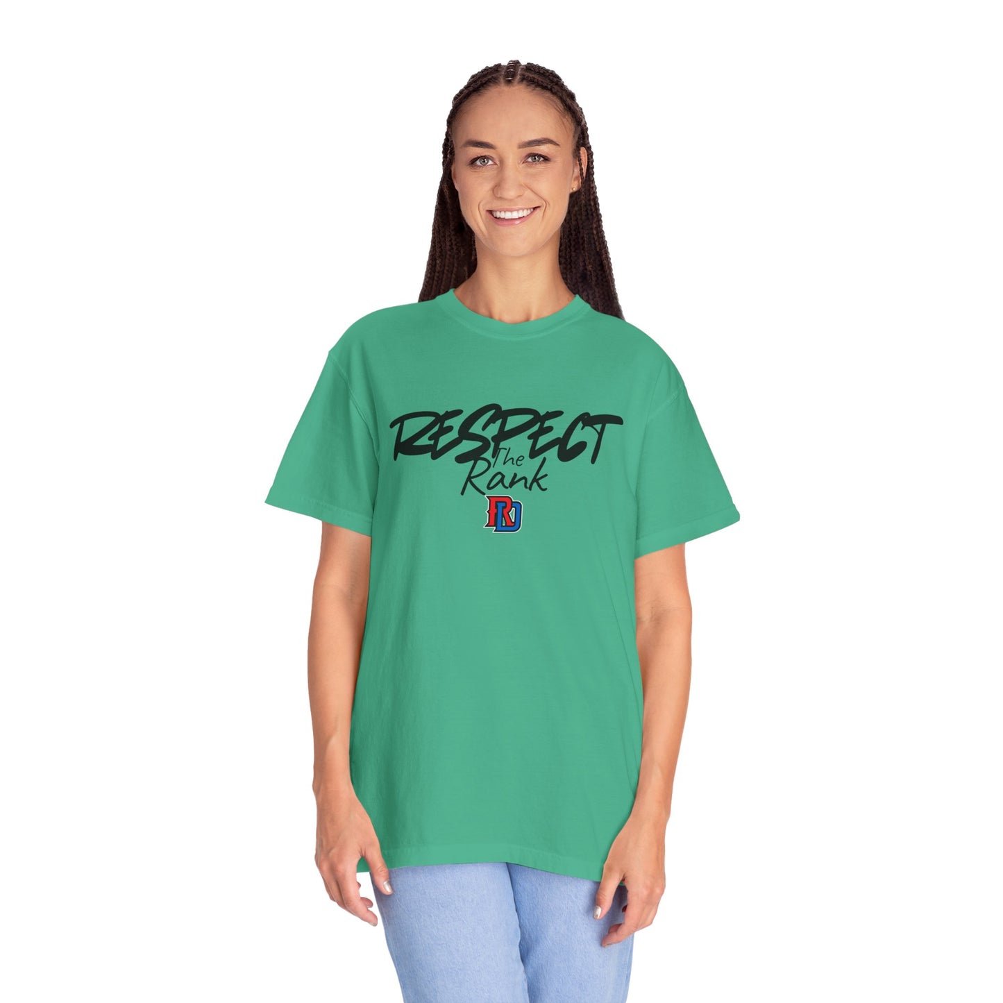 Respect the Rank Dominican Republic Baseball  Unisex Garment-Dyed T-shirt