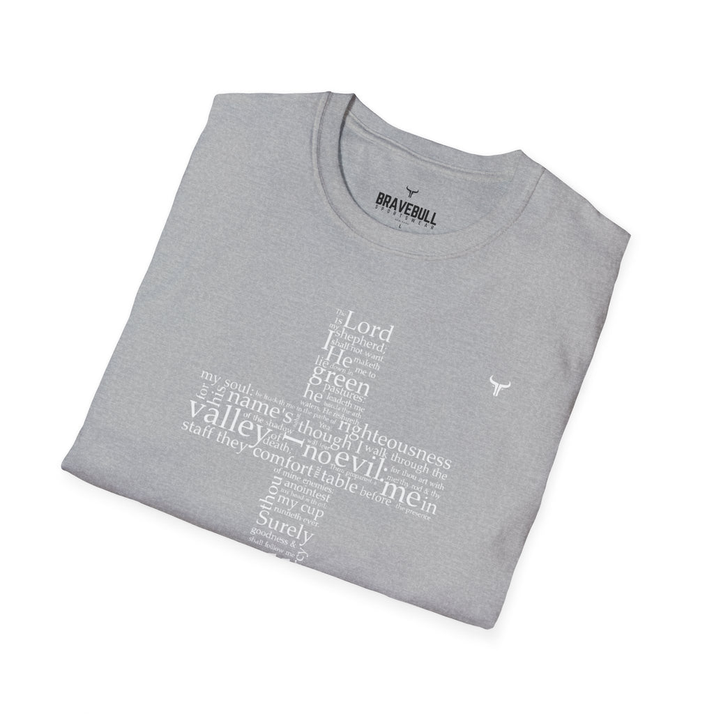 Psalm 23 Cross T-Shirt — "The Lord Is My Shepherd" Christian Tee