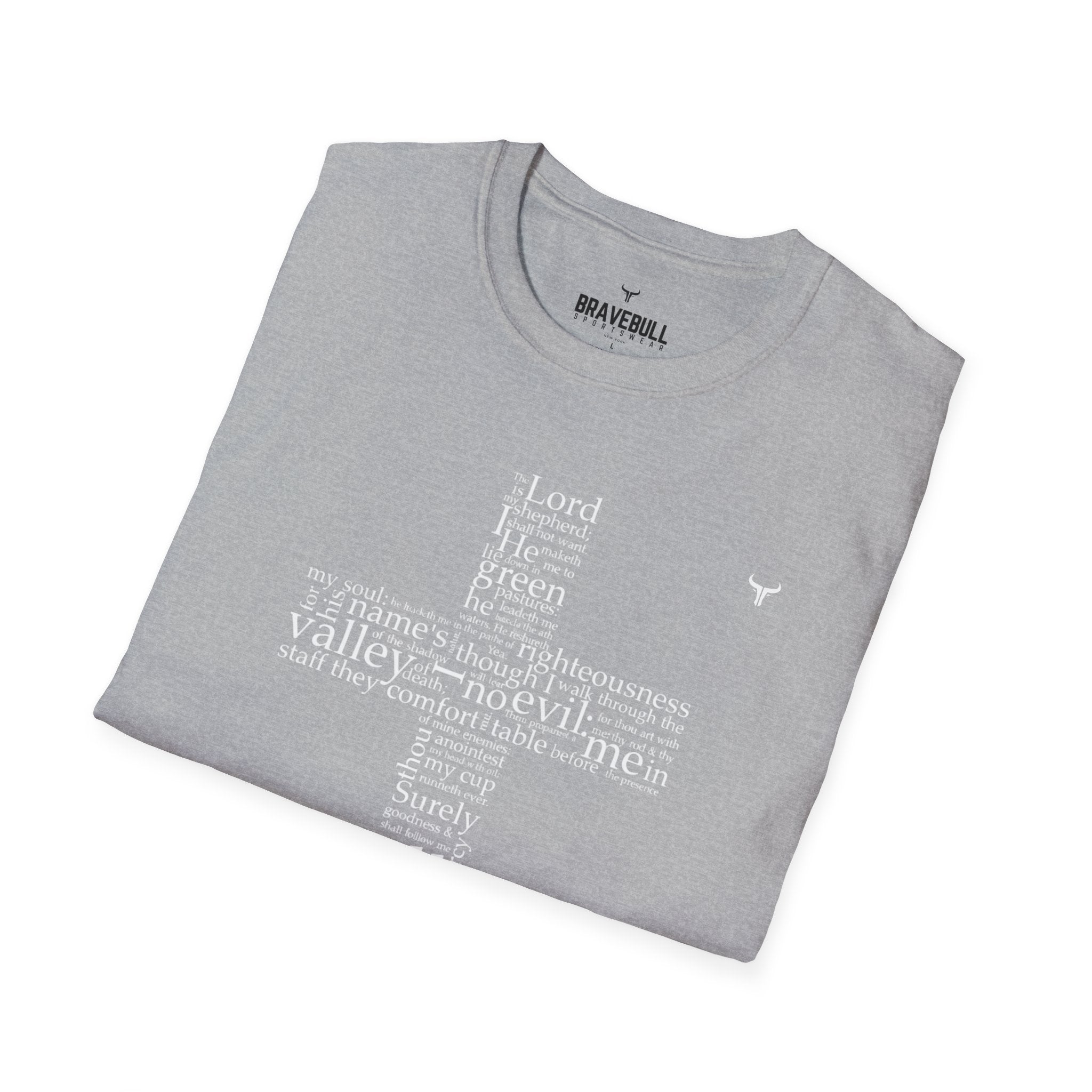 Psalm 23 Cross T-Shirt — "The Lord Is My Shepherd" Christian Tee