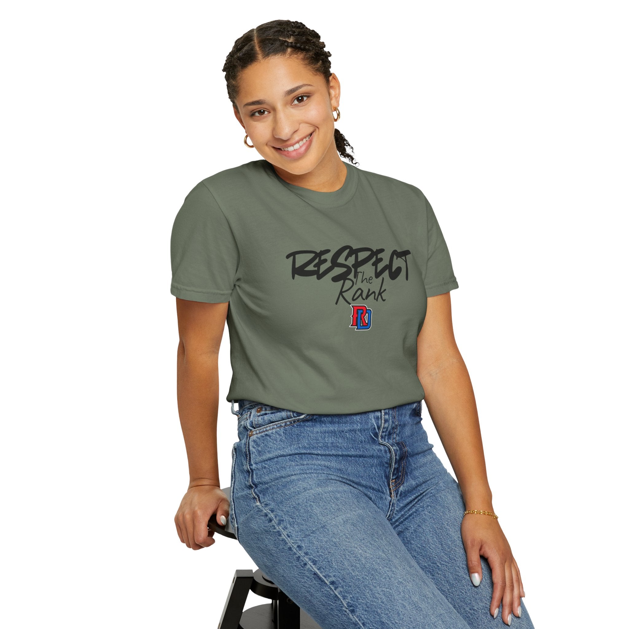Respect the Rank Dominican Republic Baseball  Unisex Garment-Dyed T-shirt