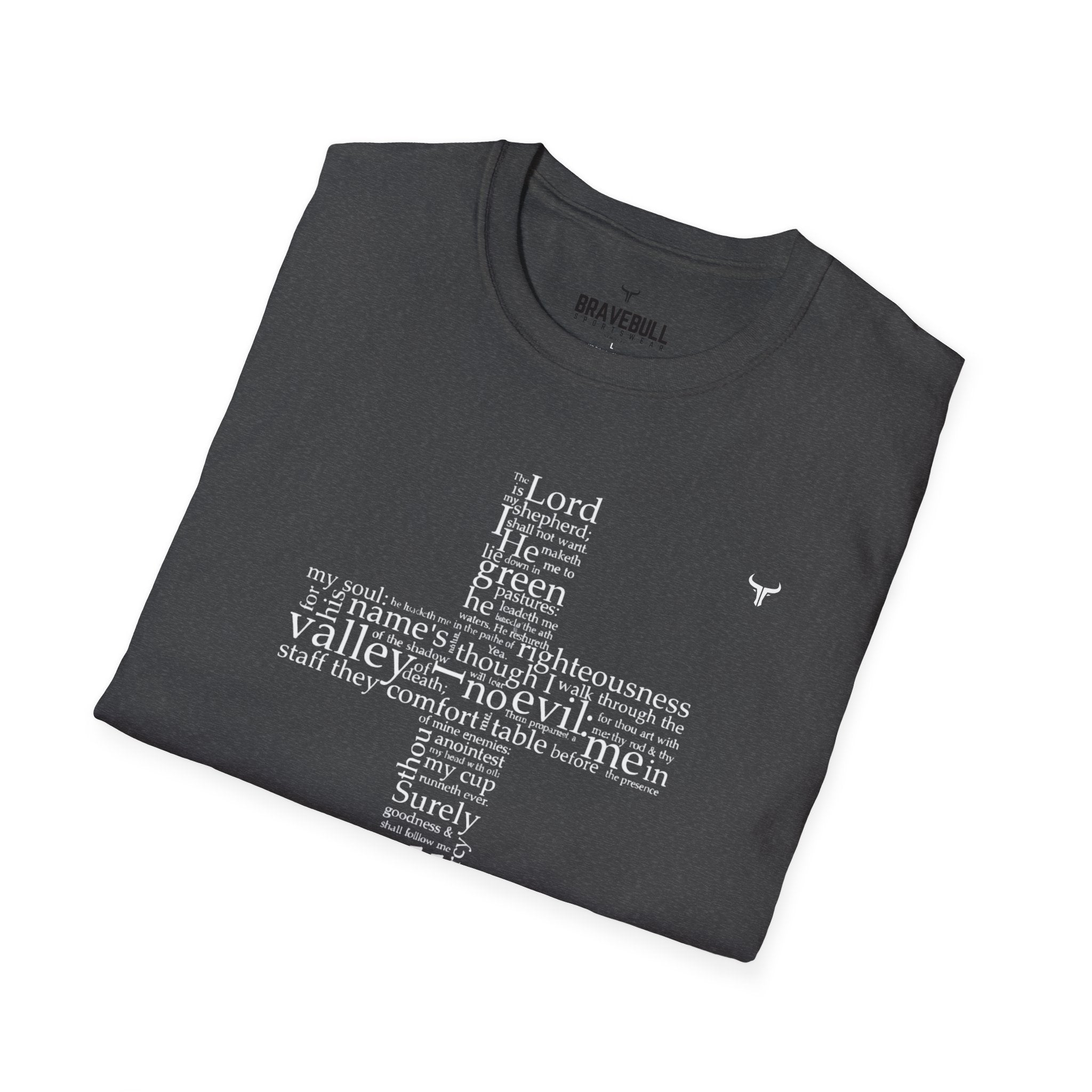 Psalm 23 Cross T-Shirt — "The Lord Is My Shepherd" Christian Tee