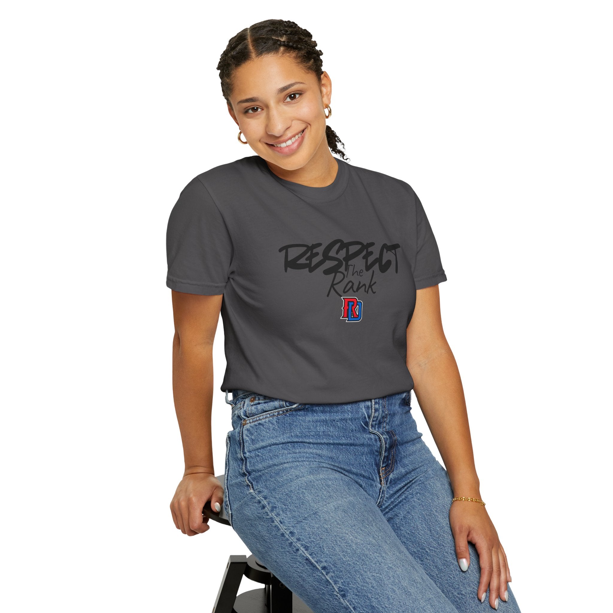Respect the Rank Dominican Republic Baseball  Unisex Garment-Dyed T-shirt