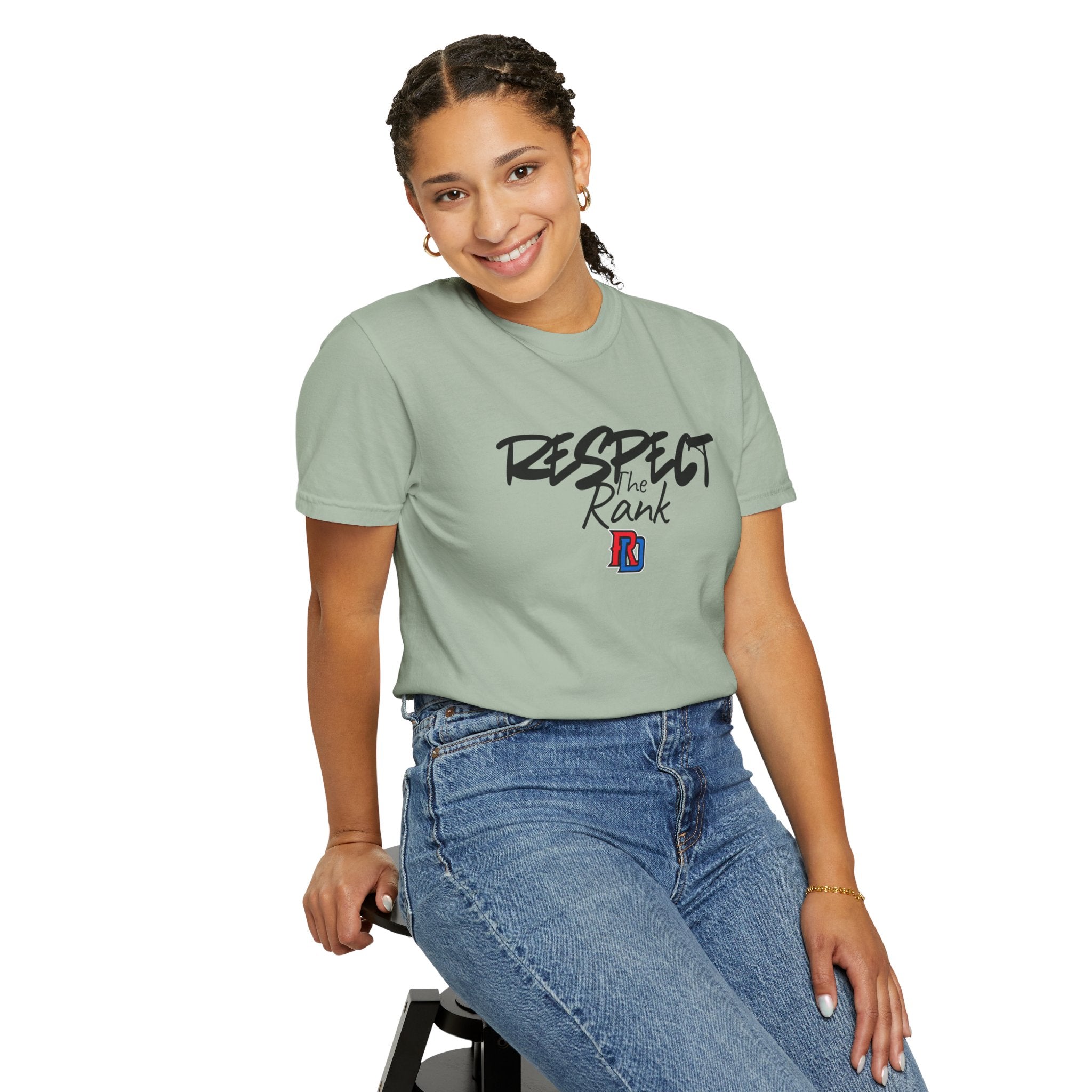 Respect the Rank Dominican Republic Baseball  Unisex Garment-Dyed T-shirt