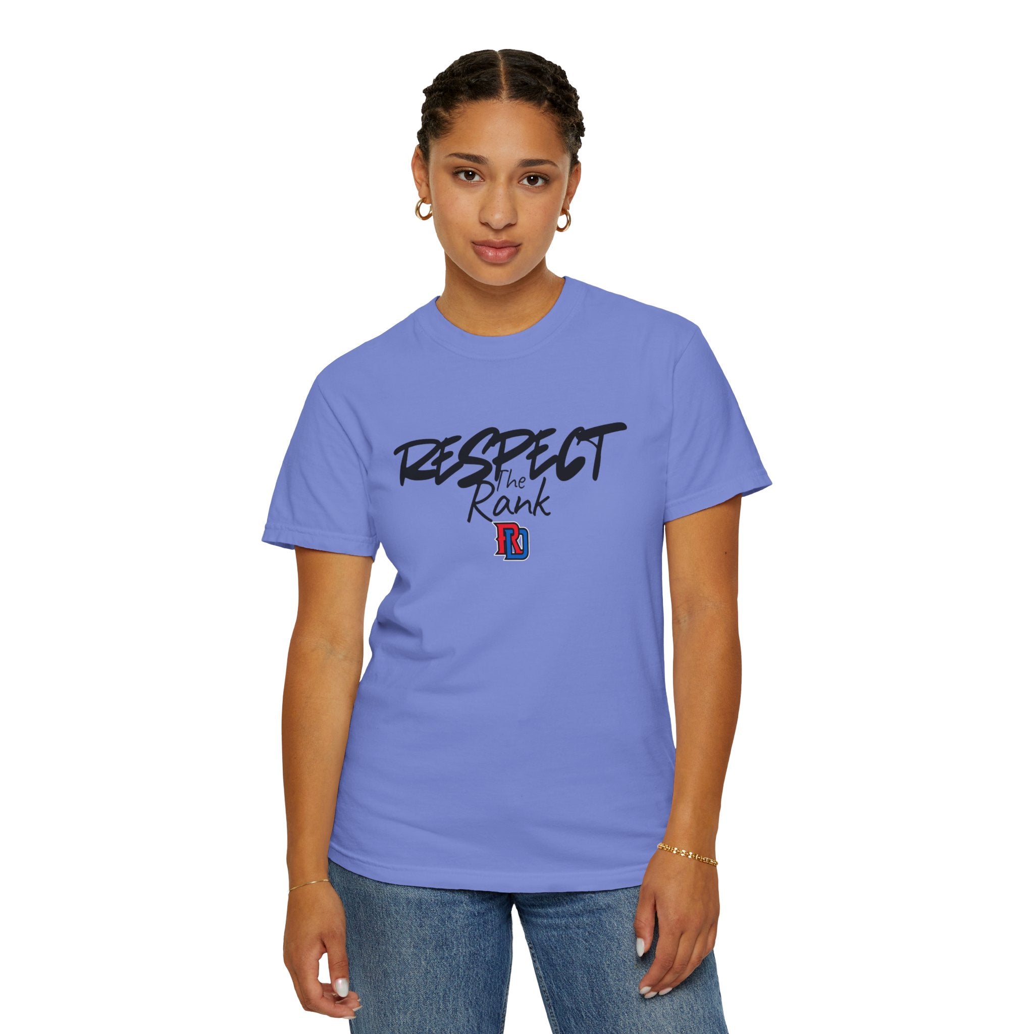 Respect the Rank Dominican Republic Baseball  Unisex Garment-Dyed T-shirt