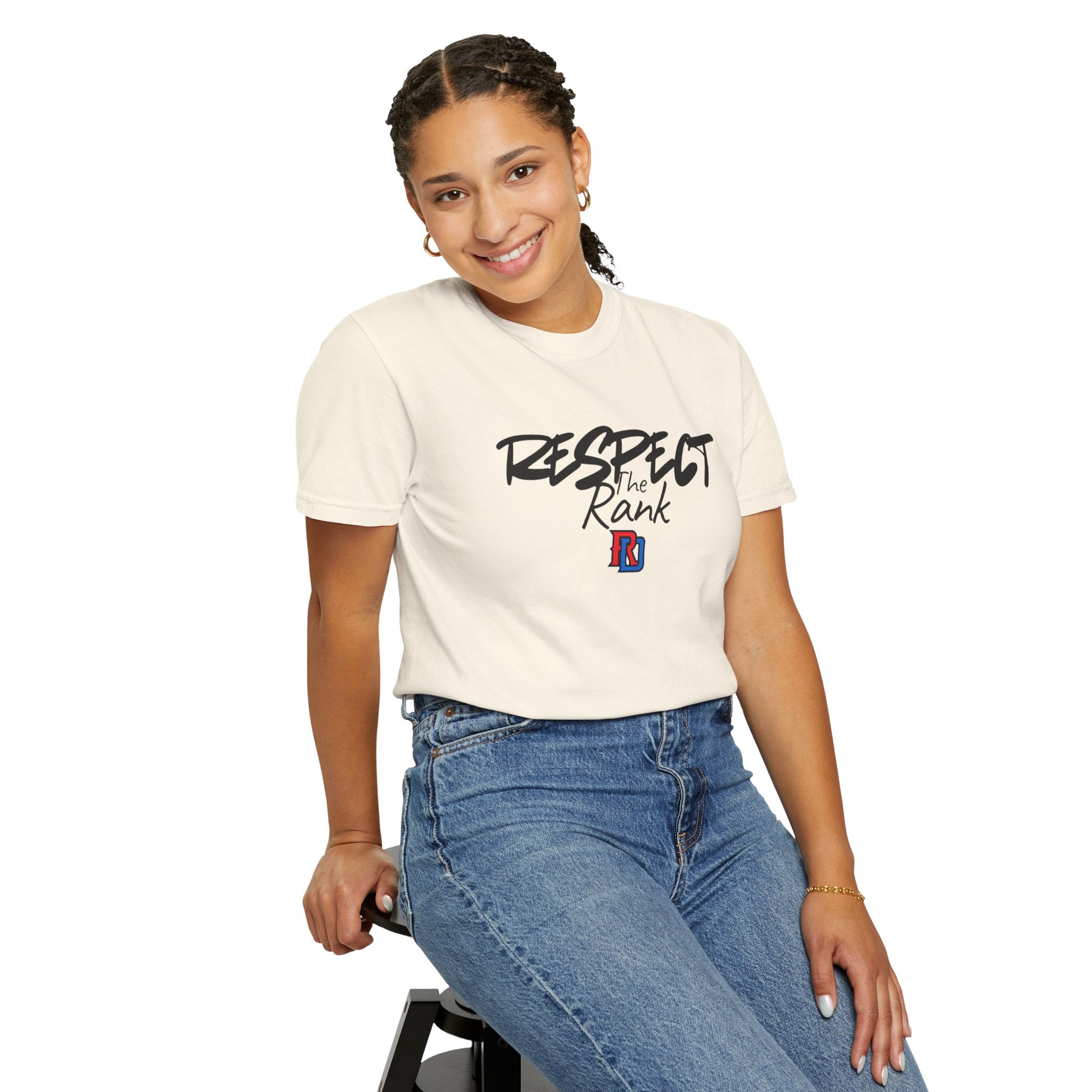 Respect the Rank Dominican Republic Baseball  Unisex Garment-Dyed T-shirt