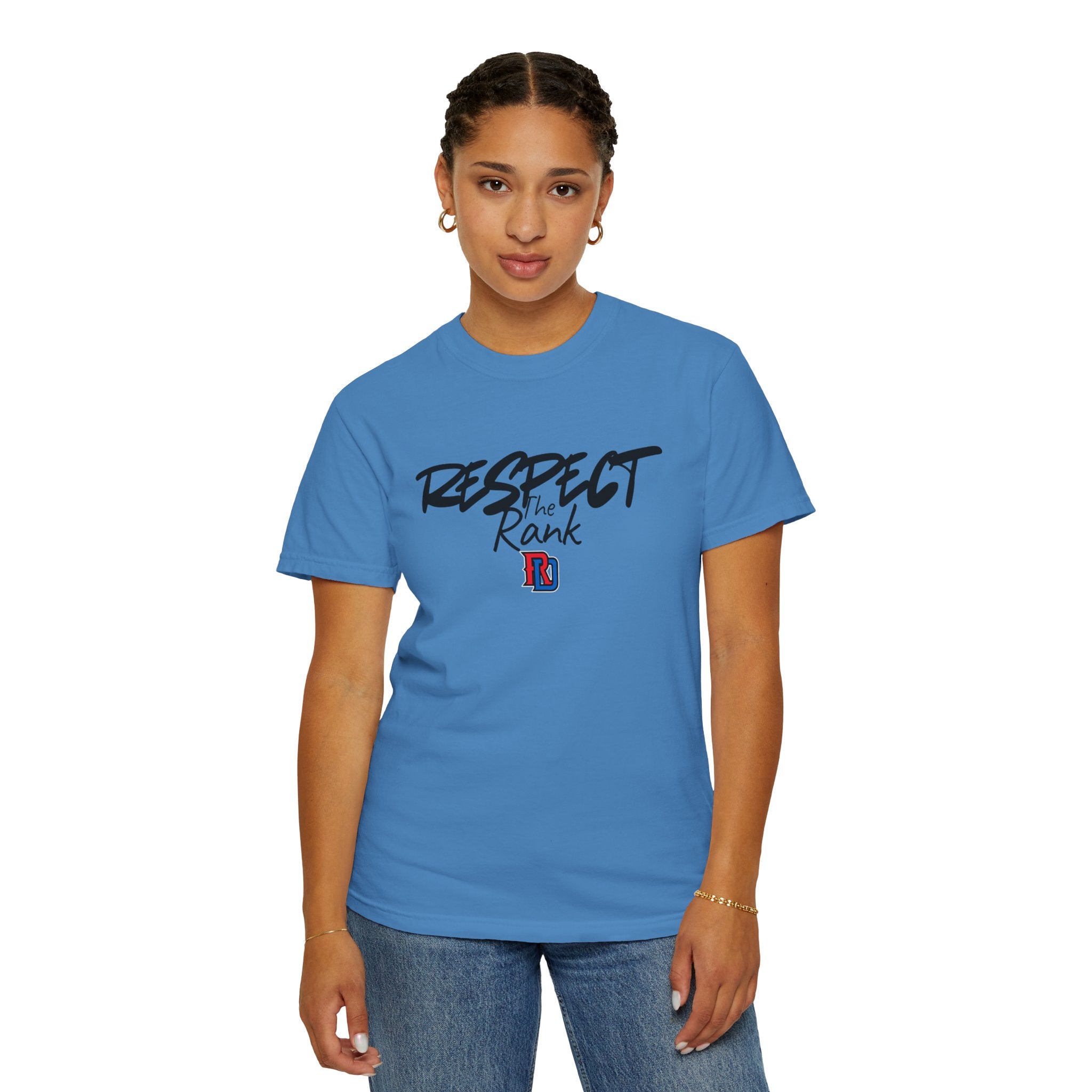 Respect the Rank Dominican Republic Baseball  Unisex Garment-Dyed T-shirt