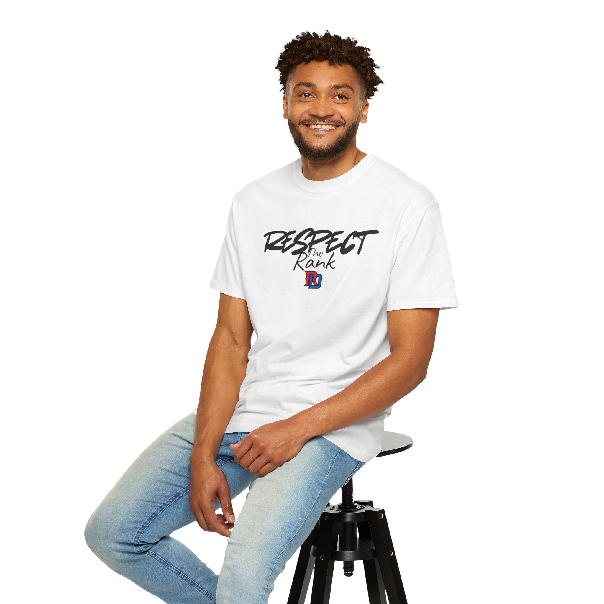 Respect the Rank Dominican Republic Baseball  Unisex Garment-Dyed T-shirt