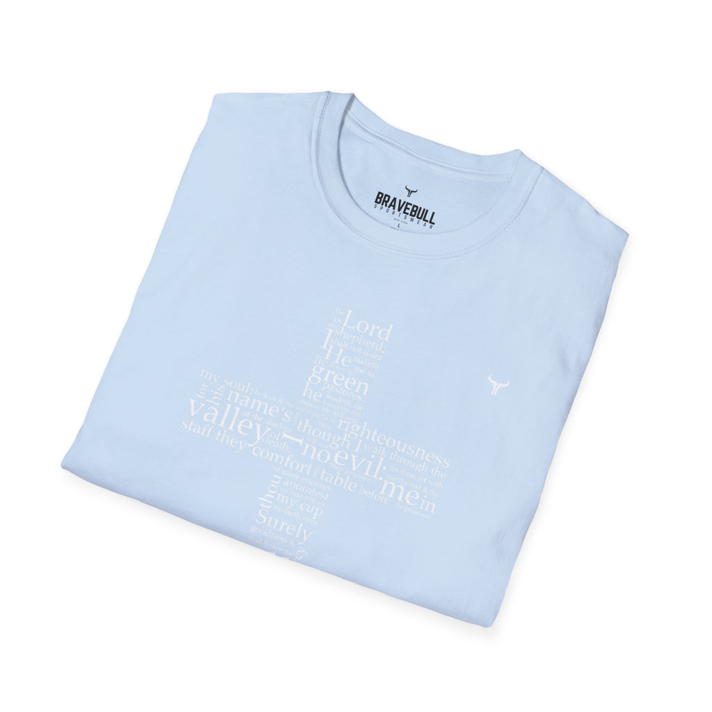 Psalm 23 Cross T-Shirt — "The Lord Is My Shepherd" Christian Tee