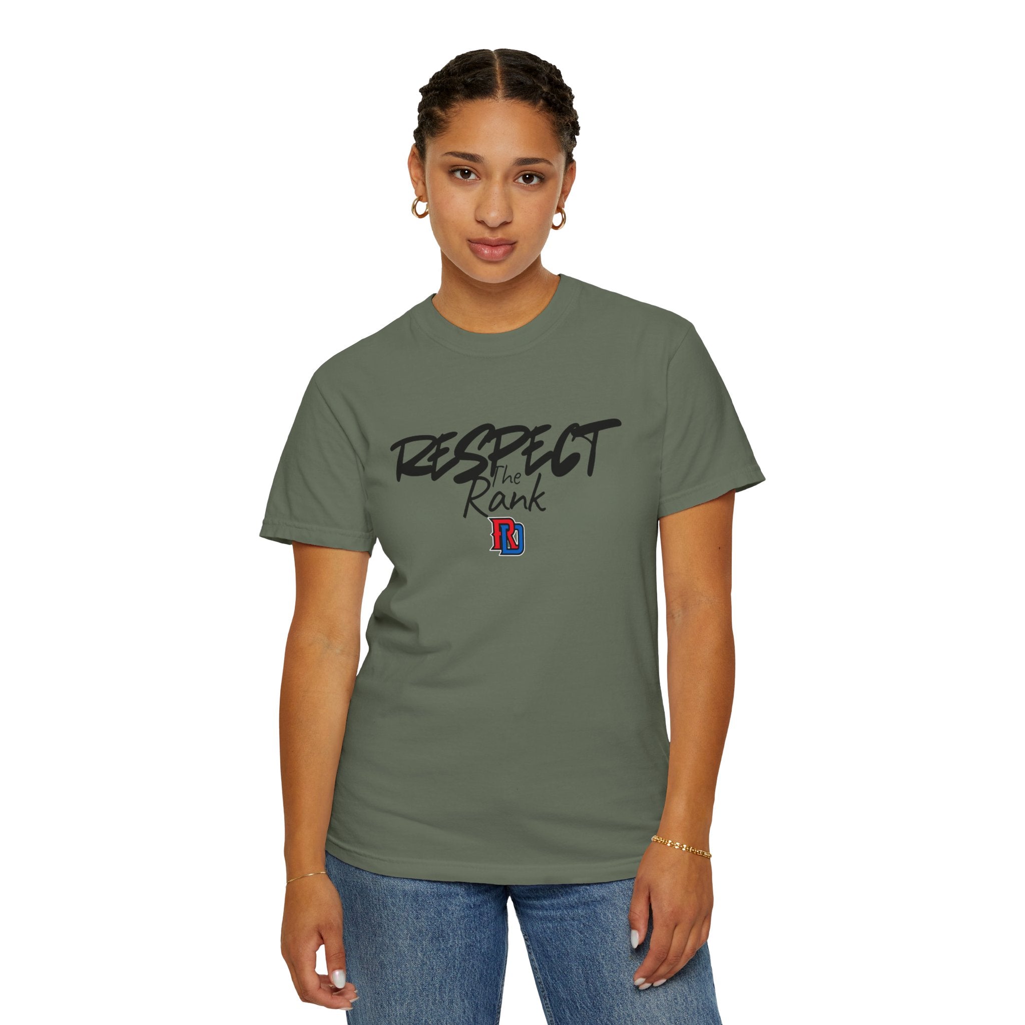 Respect the Rank Dominican Republic Baseball  Unisex Garment-Dyed T-shirt