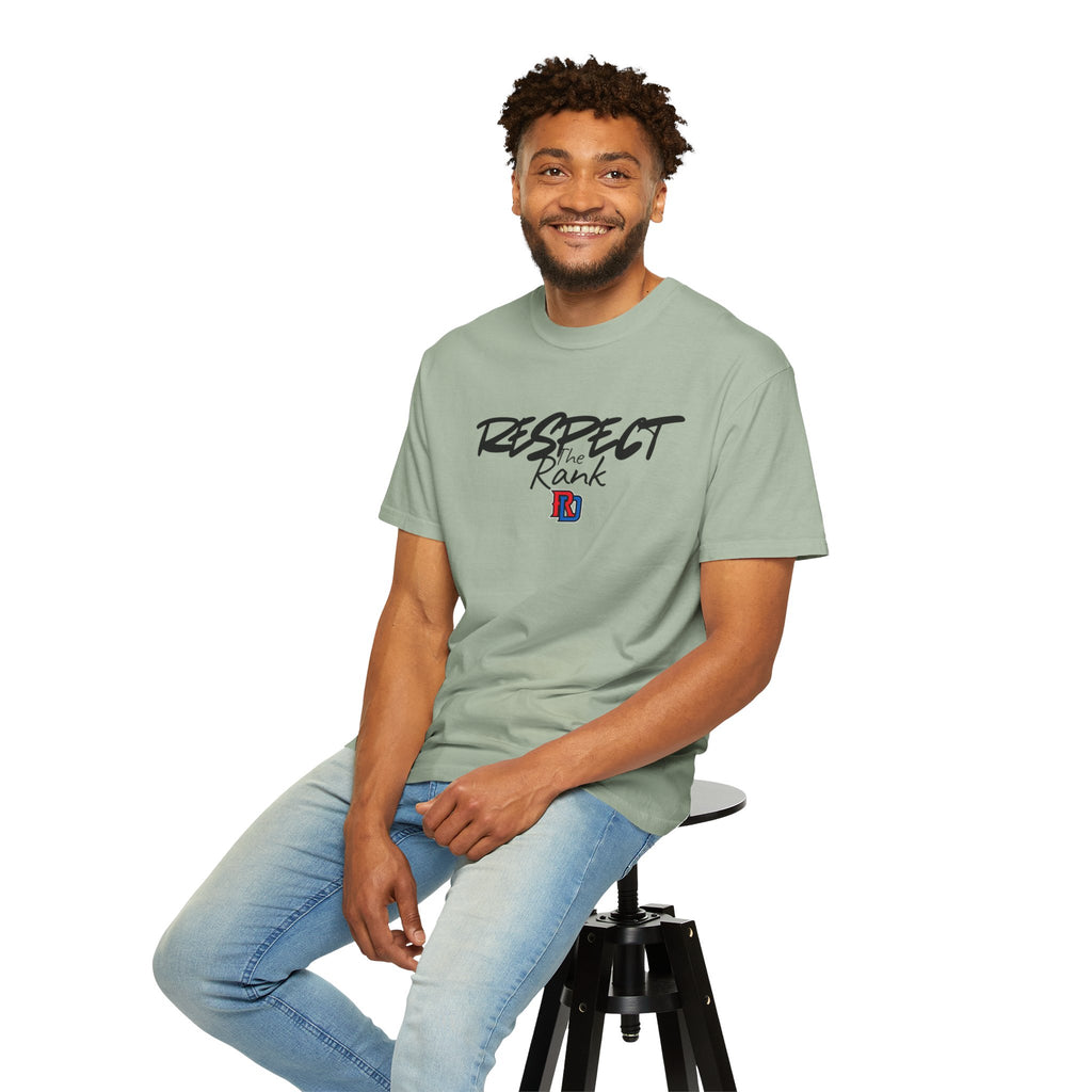 Respect the Rank Dominican Republic Baseball  Unisex Garment-Dyed T-shirt