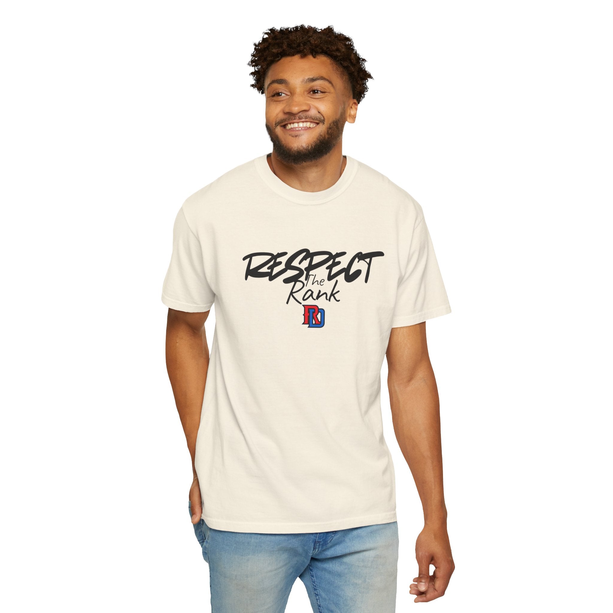 Respect the Rank Dominican Republic Baseball  Unisex Garment-Dyed T-shirt