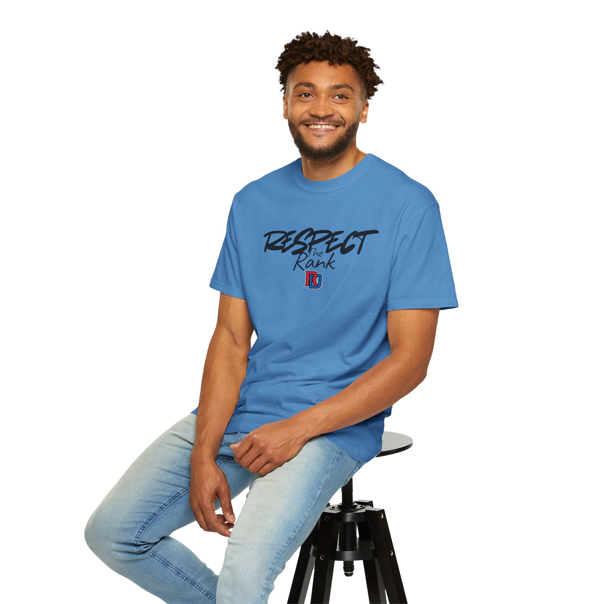 Respect the Rank Dominican Republic Baseball  Unisex Garment-Dyed T-shirt