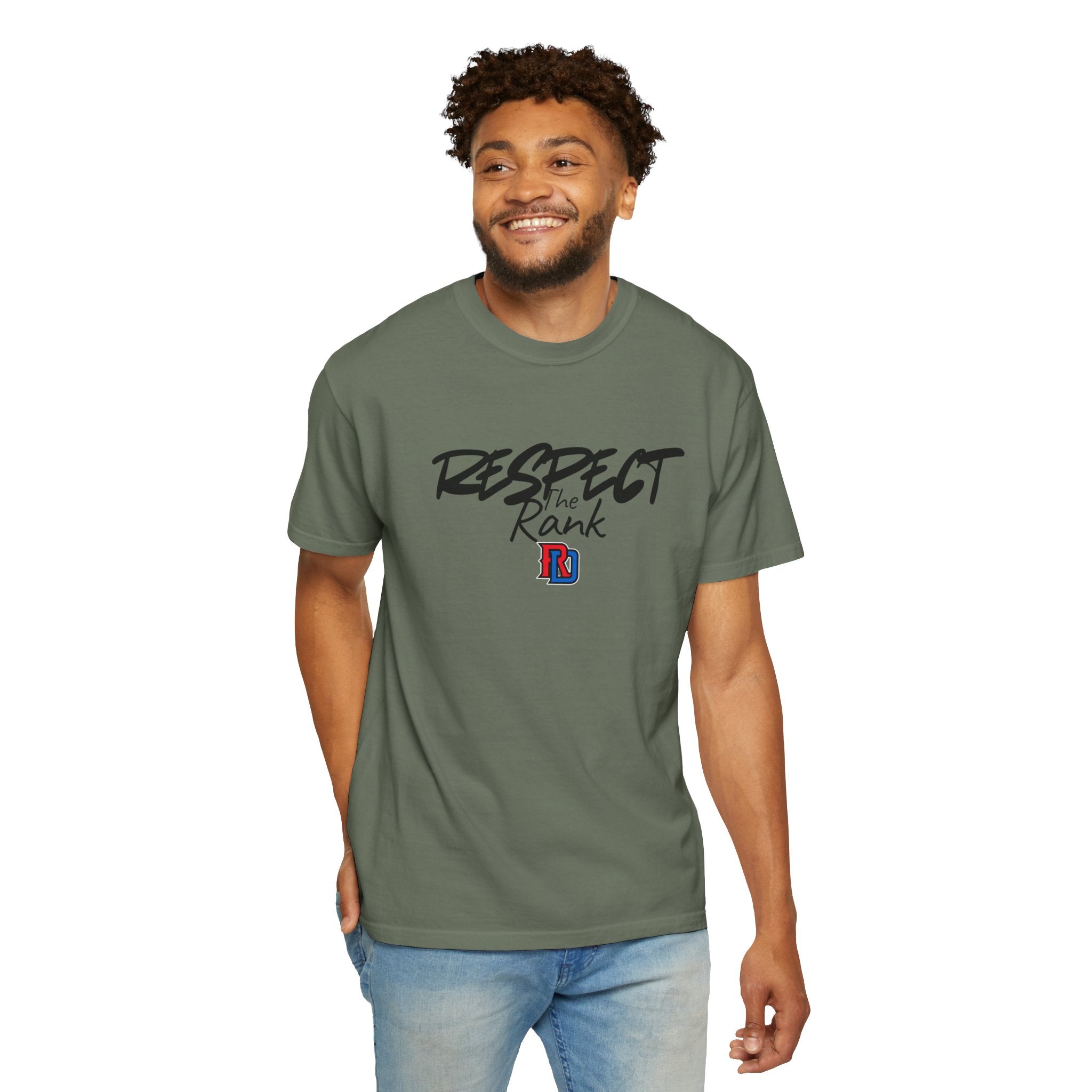 Respect the Rank Dominican Republic Baseball  Unisex Garment-Dyed T-shirt