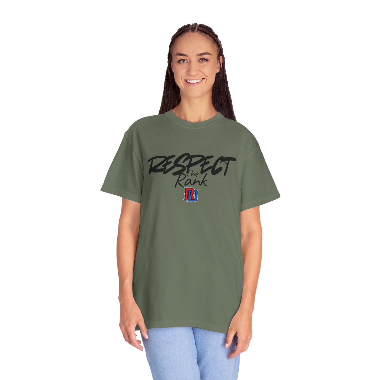 Respect the Rank Dominican Republic Baseball  Unisex Garment-Dyed T-shirt