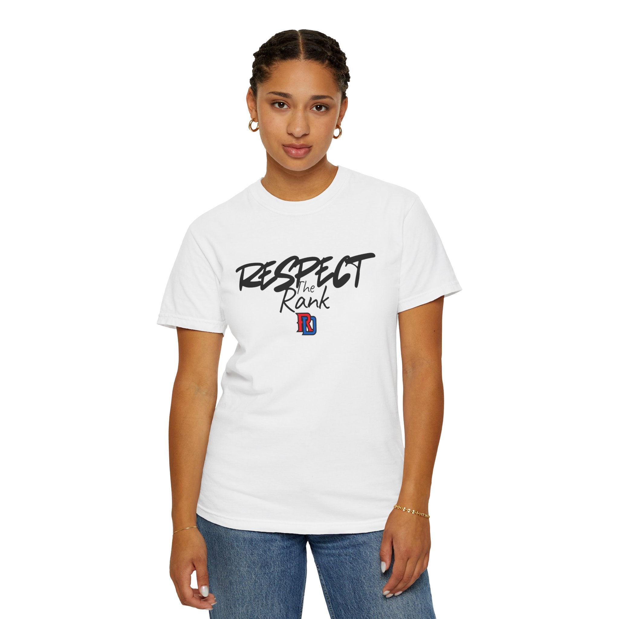 Respect the Rank Dominican Republic Baseball  Unisex Garment-Dyed T-shirt