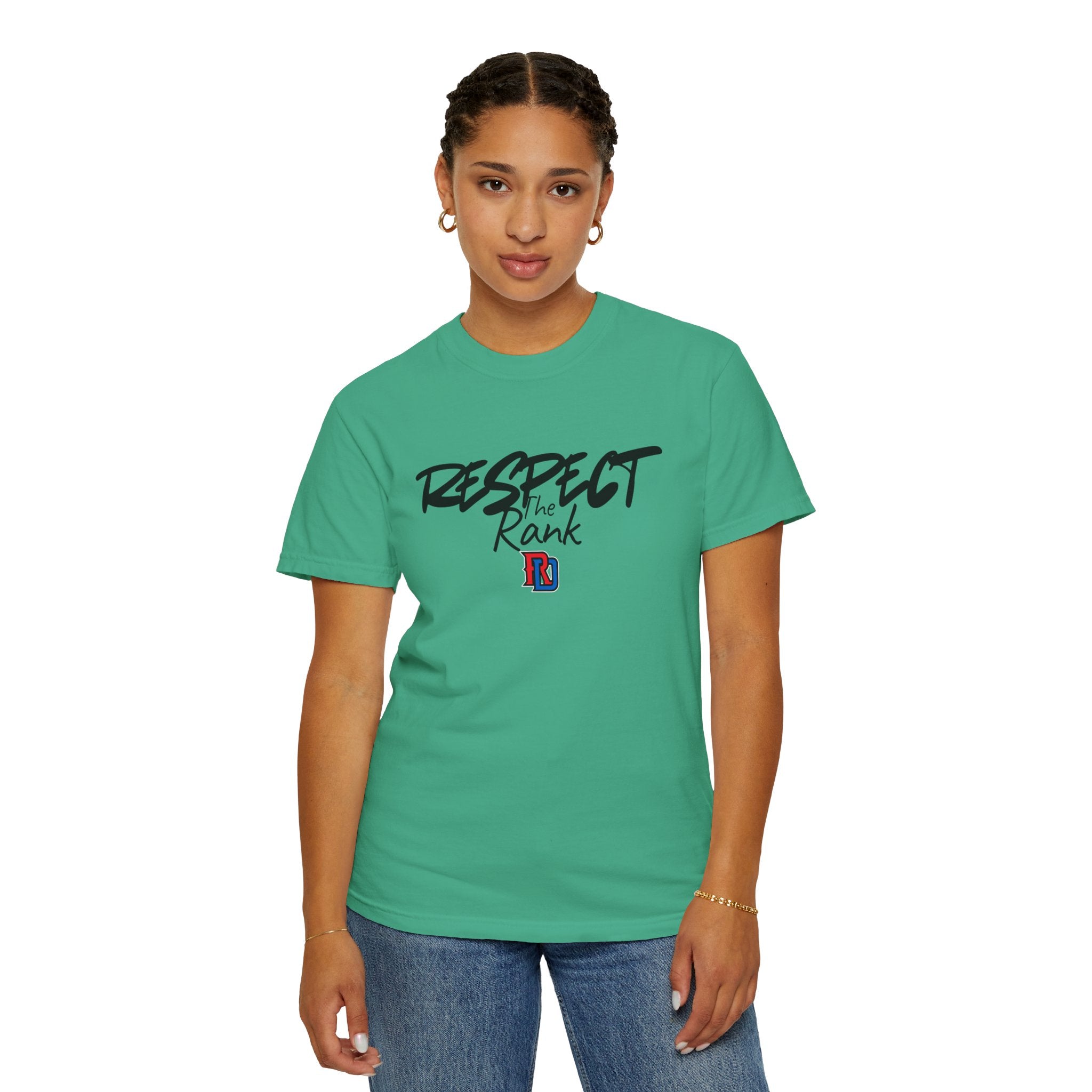Respect the Rank Dominican Republic Baseball  Unisex Garment-Dyed T-shirt
