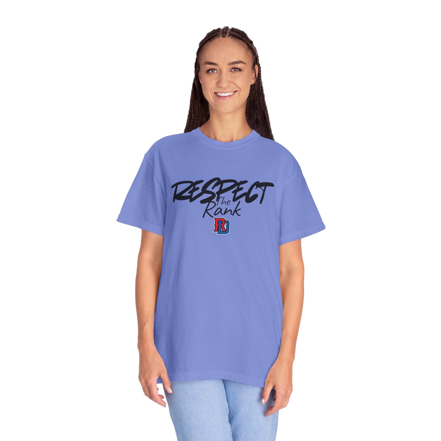 Respect the Rank Dominican Republic Baseball  Unisex Garment-Dyed T-shirt