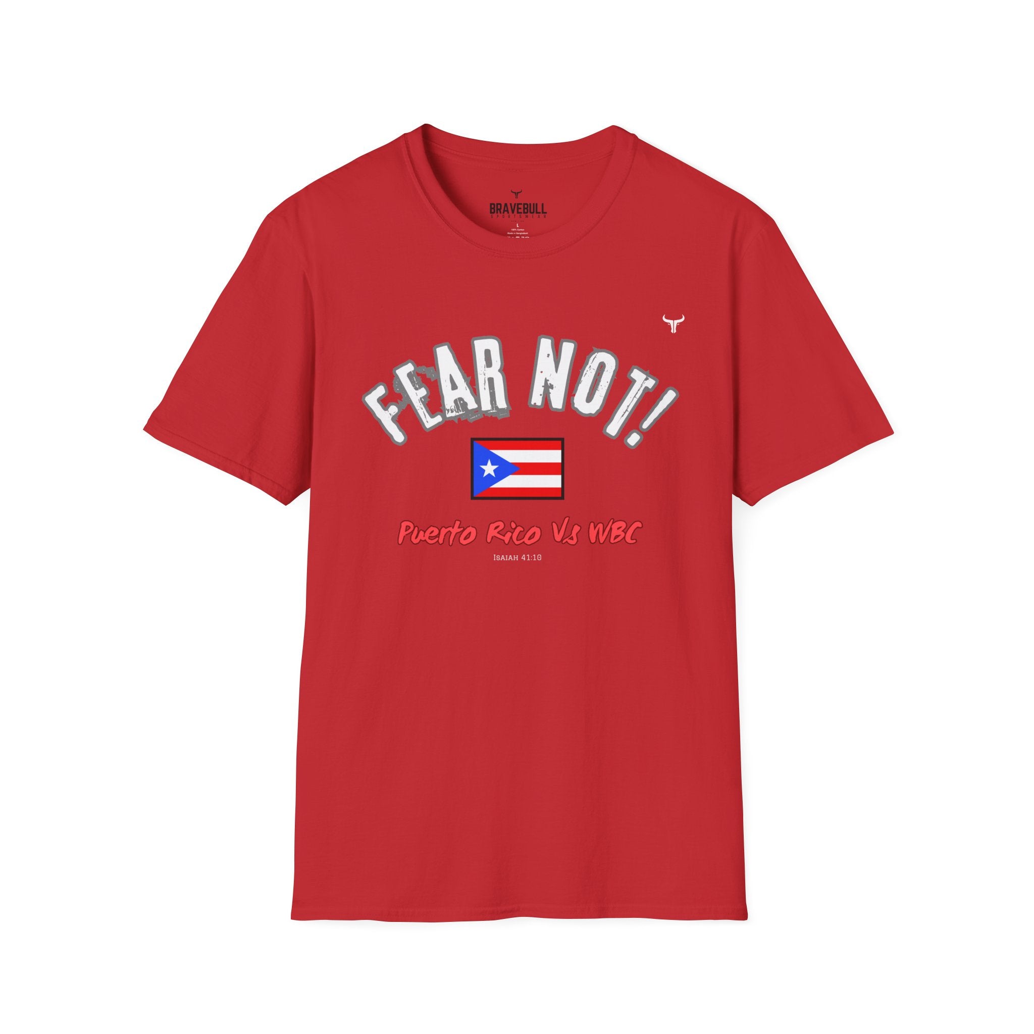 Fear Not Isaiah 4:10 Puerto Baseball Team T-Shirt