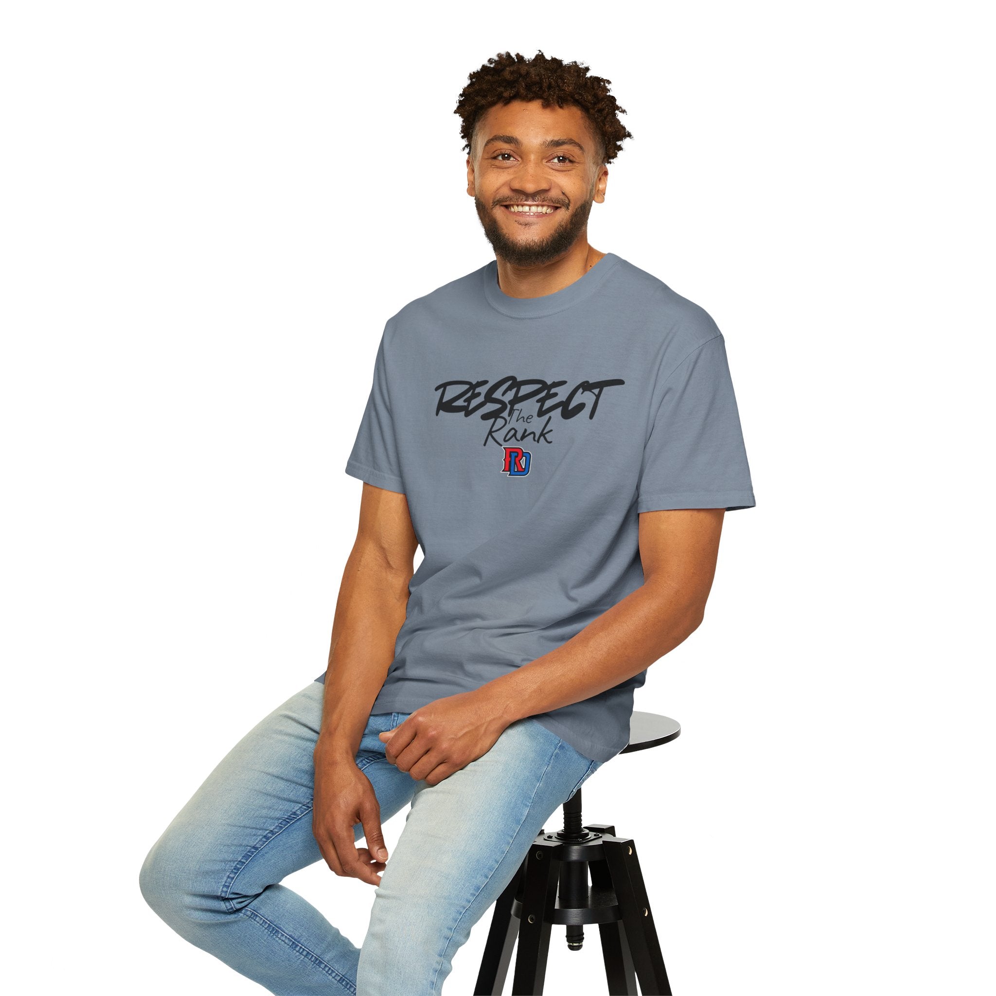 Respect the Rank Dominican Republic Baseball  Unisex Garment-Dyed T-shirt