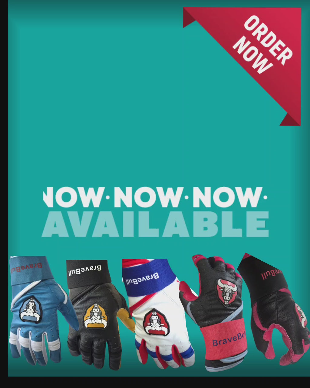 BraveBull Long Cuff Batting Gloves